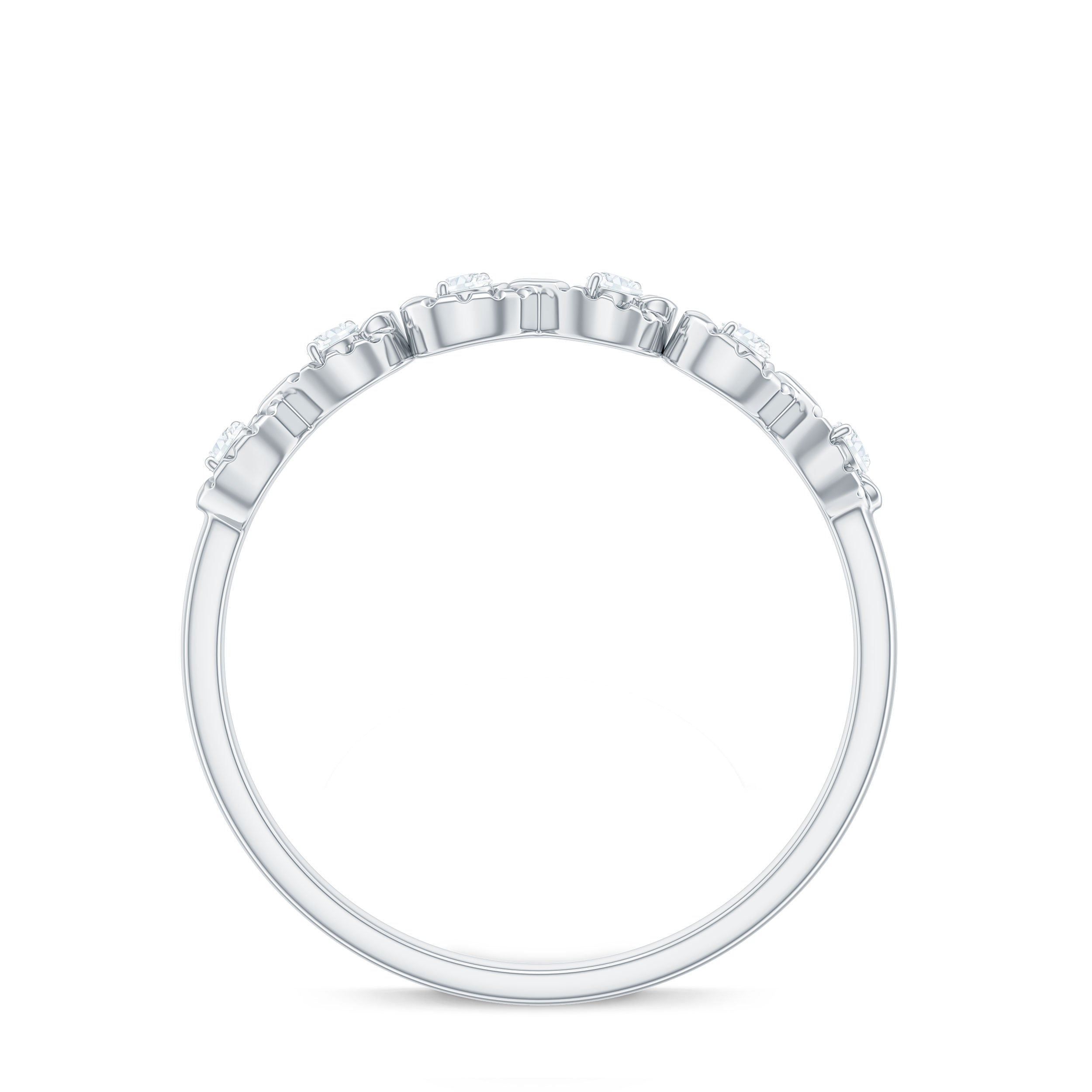 Rosec Jewels-Real Diamond Half Eternity Infinity Ring