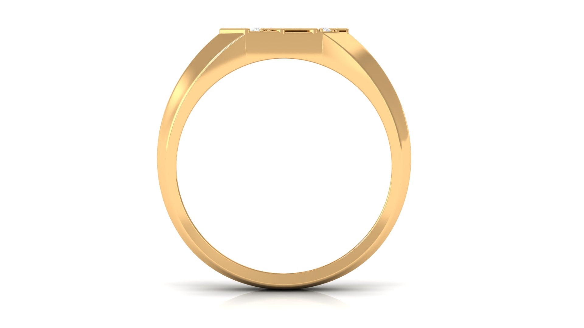 Classic Diamond Mens Engagement Ring with Black Enamel Natural - ( HI-SI ) - Rosec Jewels