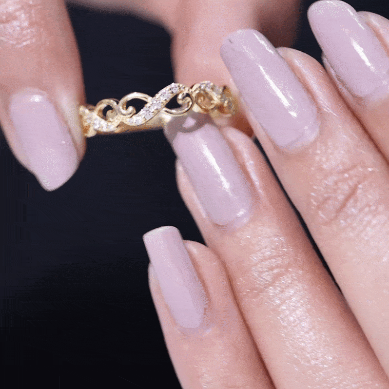 Certified Diamond Infinity Band Ring Natural - ( HI-SI ) - Rosec Jewels