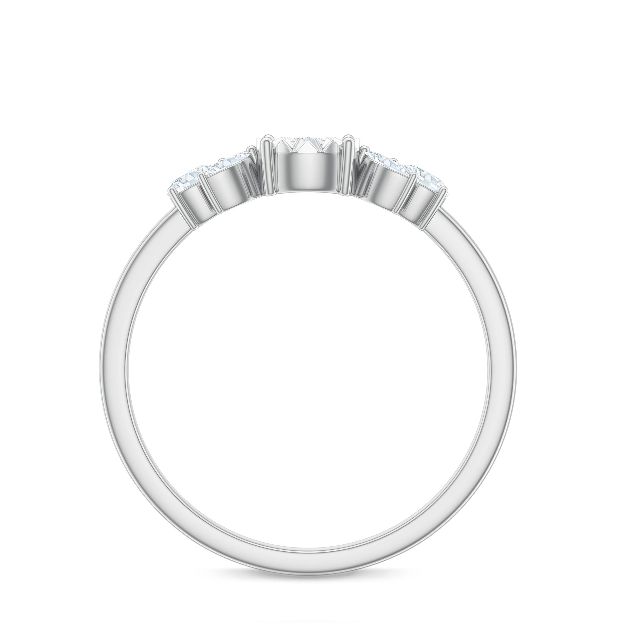 Nature Inspired Diamond Leaf Promise Ring for Women Natural - ( HI-SI ) - Rosec Jewels