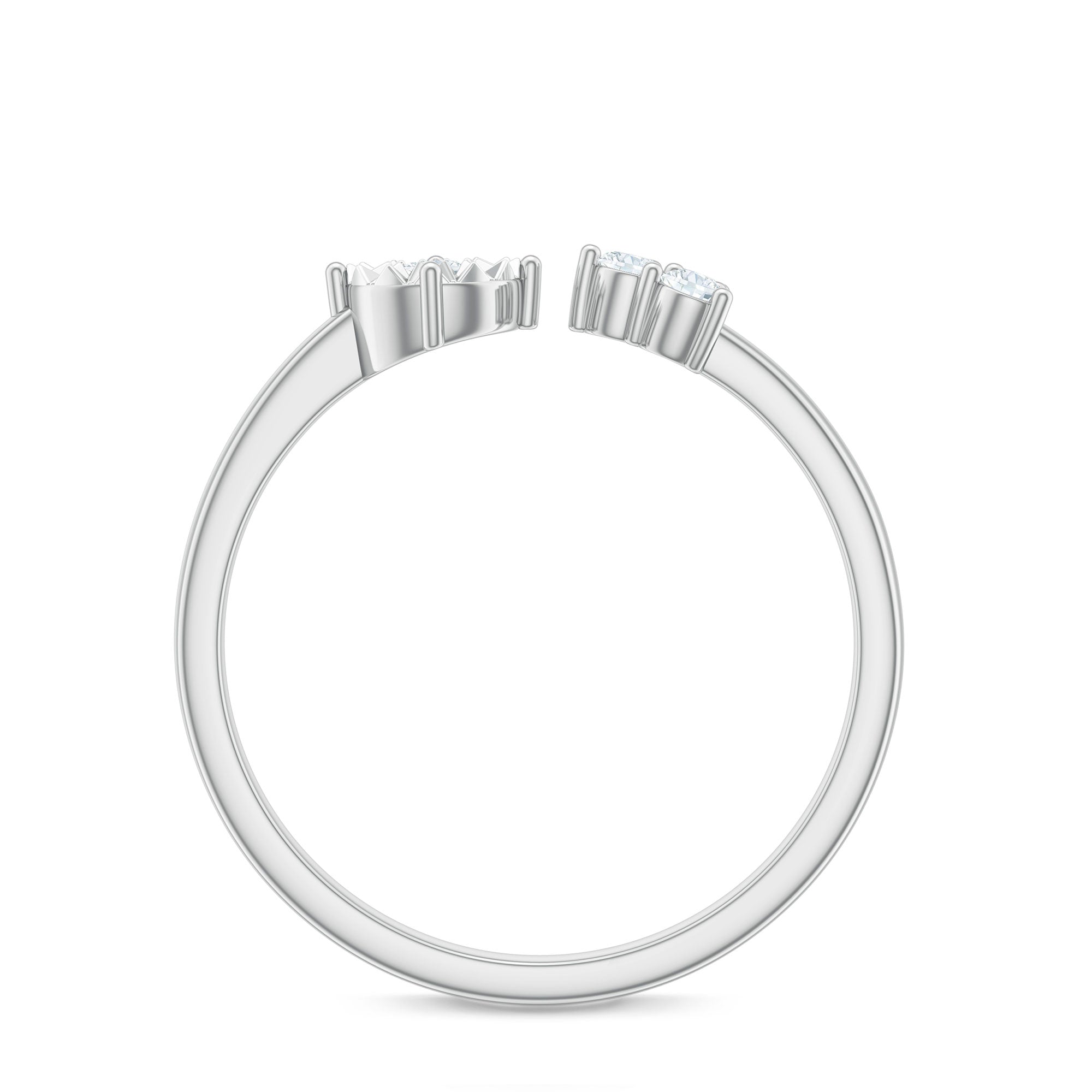 Certified Natural Diamond Cuff Ring for Women Natural - ( HI-SI ) - Rosec Jewels