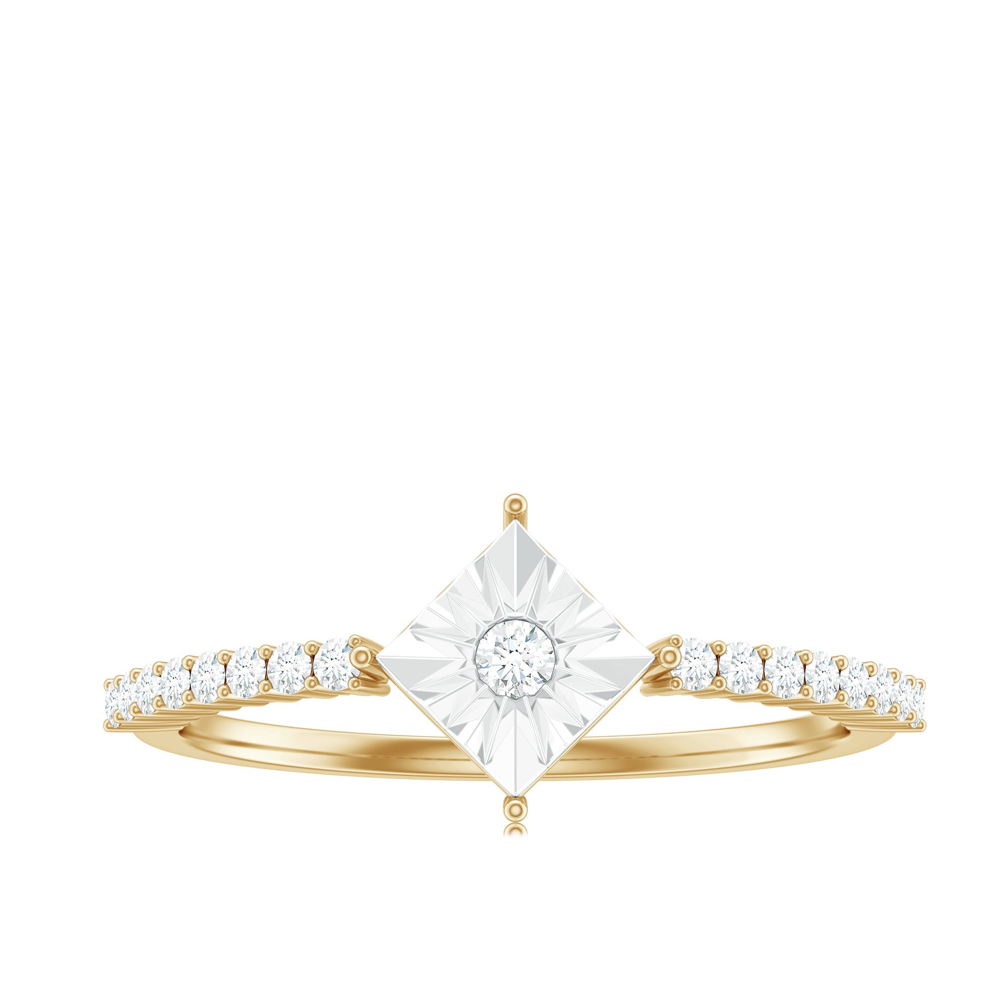 Rosec Jewels-Genuine Diamond Promise Ring in Illusion Setting
