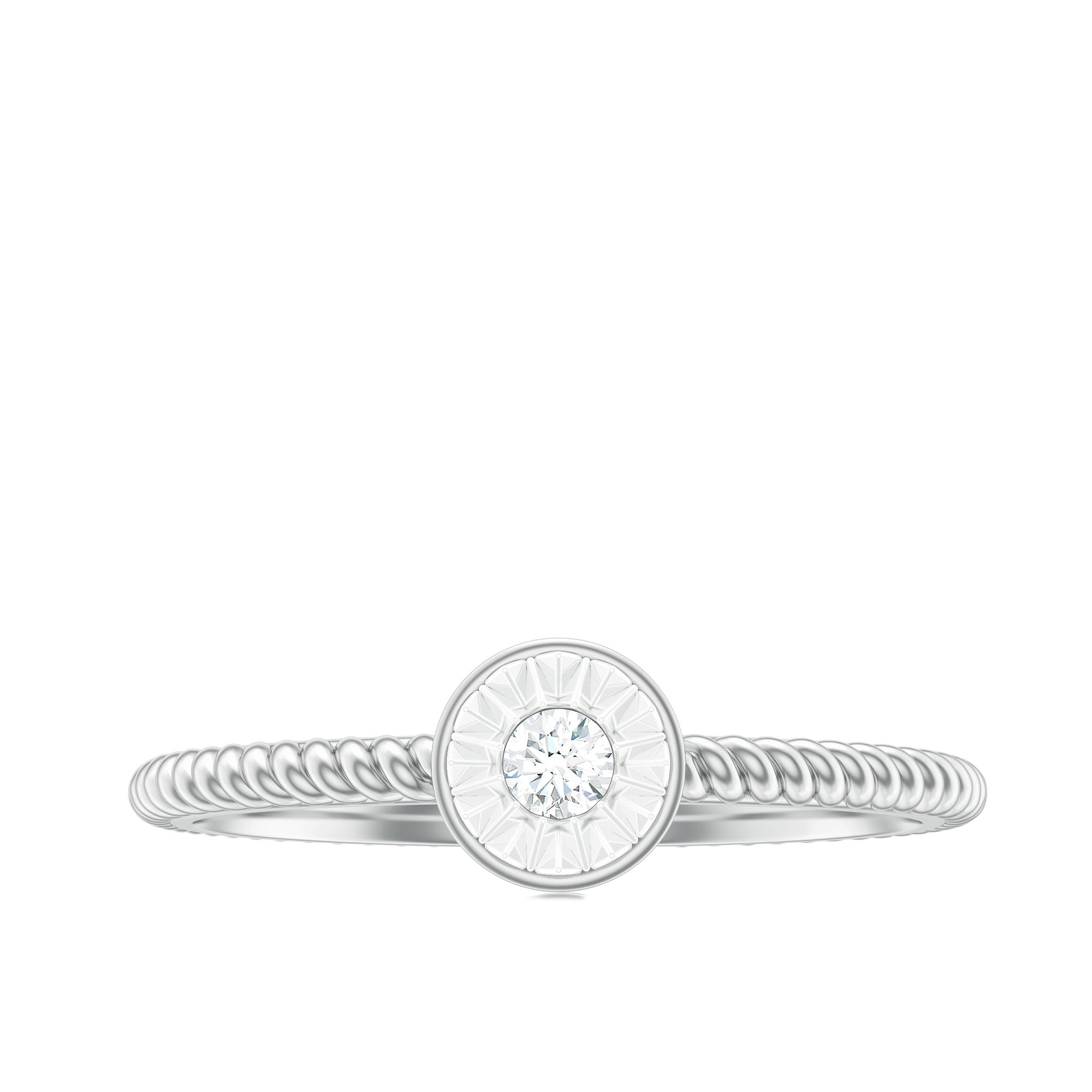 Illusion Set Diamond Promise Ring Natural - ( HI-SI ) - Rosec Jewels