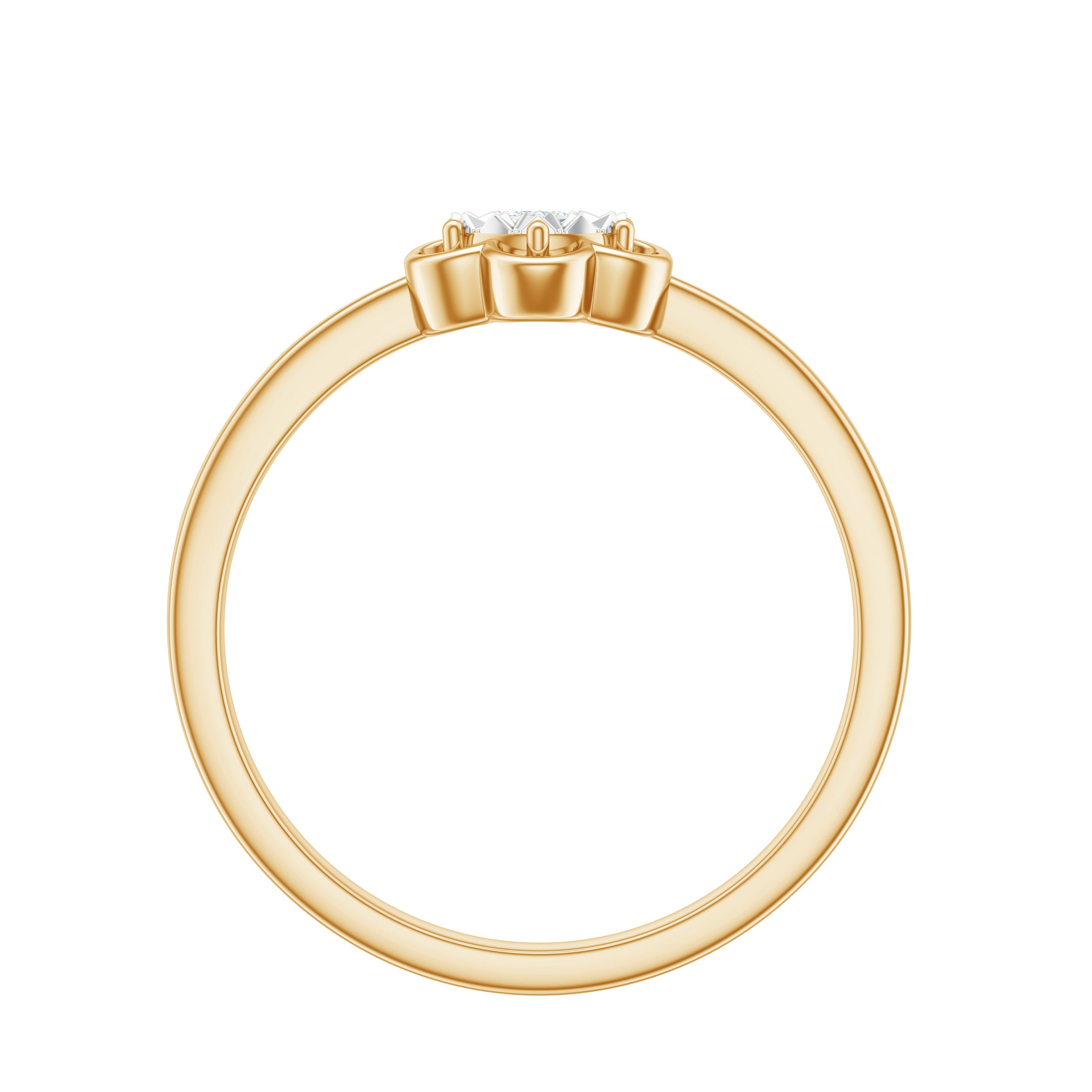 Rosec Jewels-Miracle Plate Real Diamond Flower Promise Ring