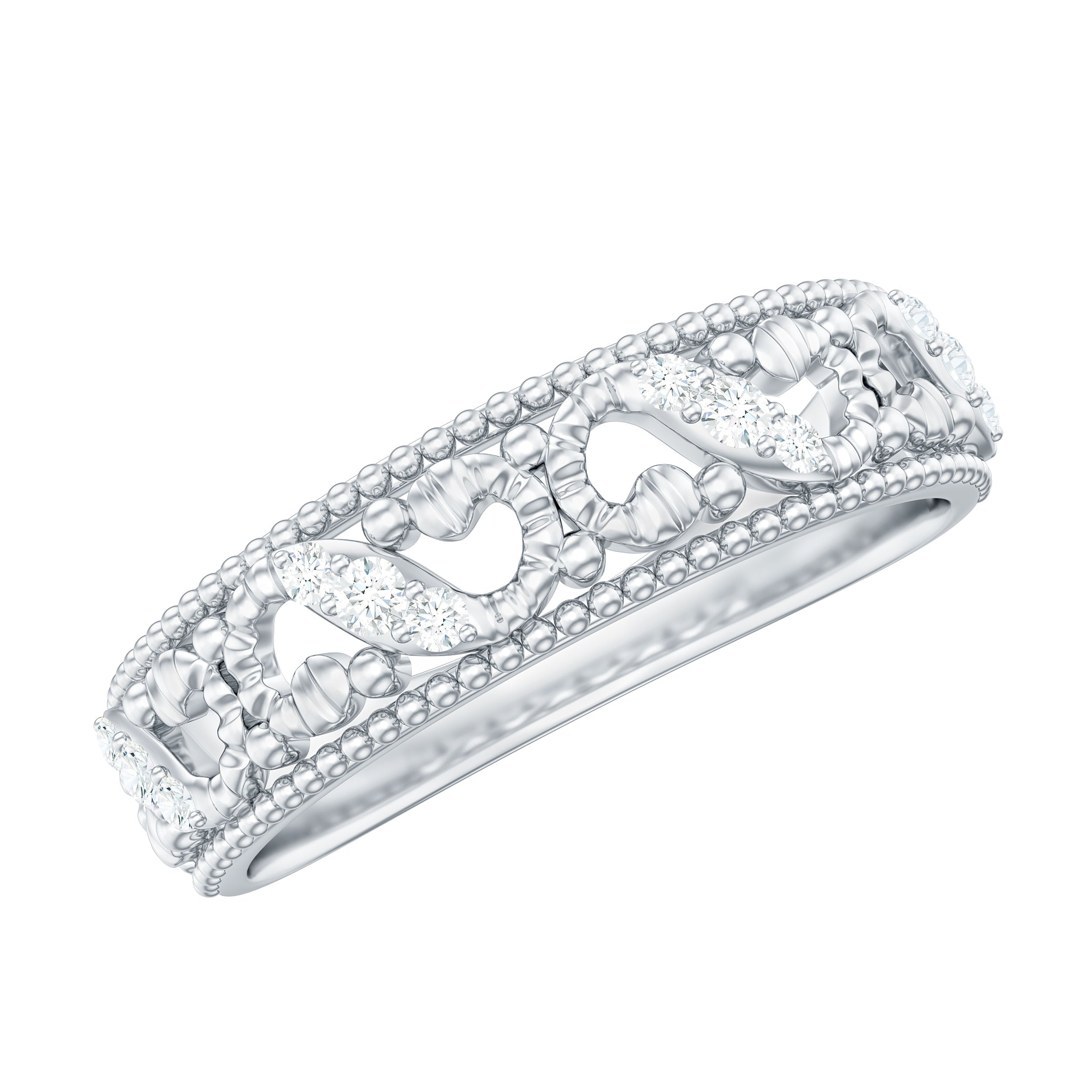 1/4 CT Natural Diamond Vintage Band Ring