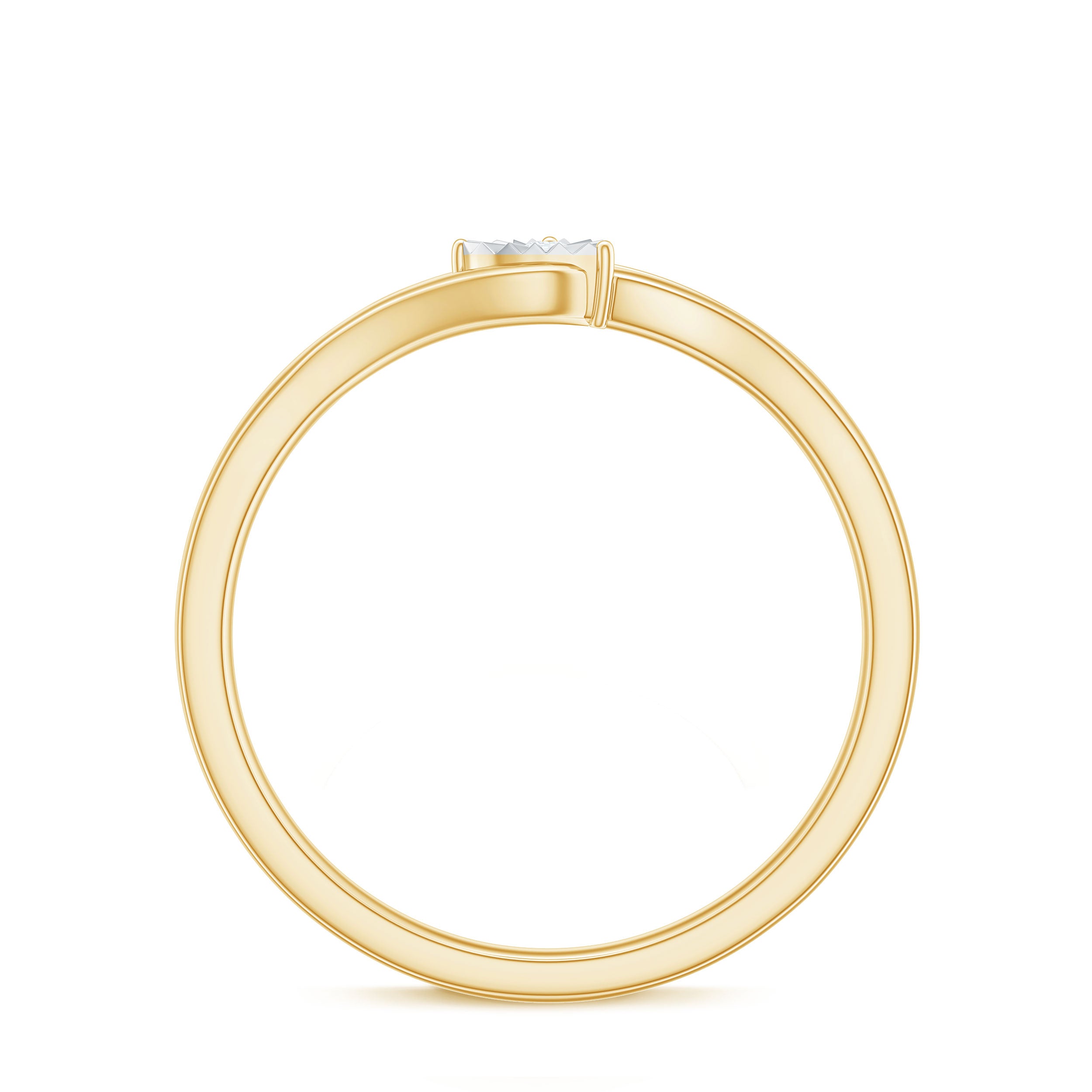 Certified Real Heart Promise Ring with Split Shank Natural - ( HI-SI ) - Rosec Jewels