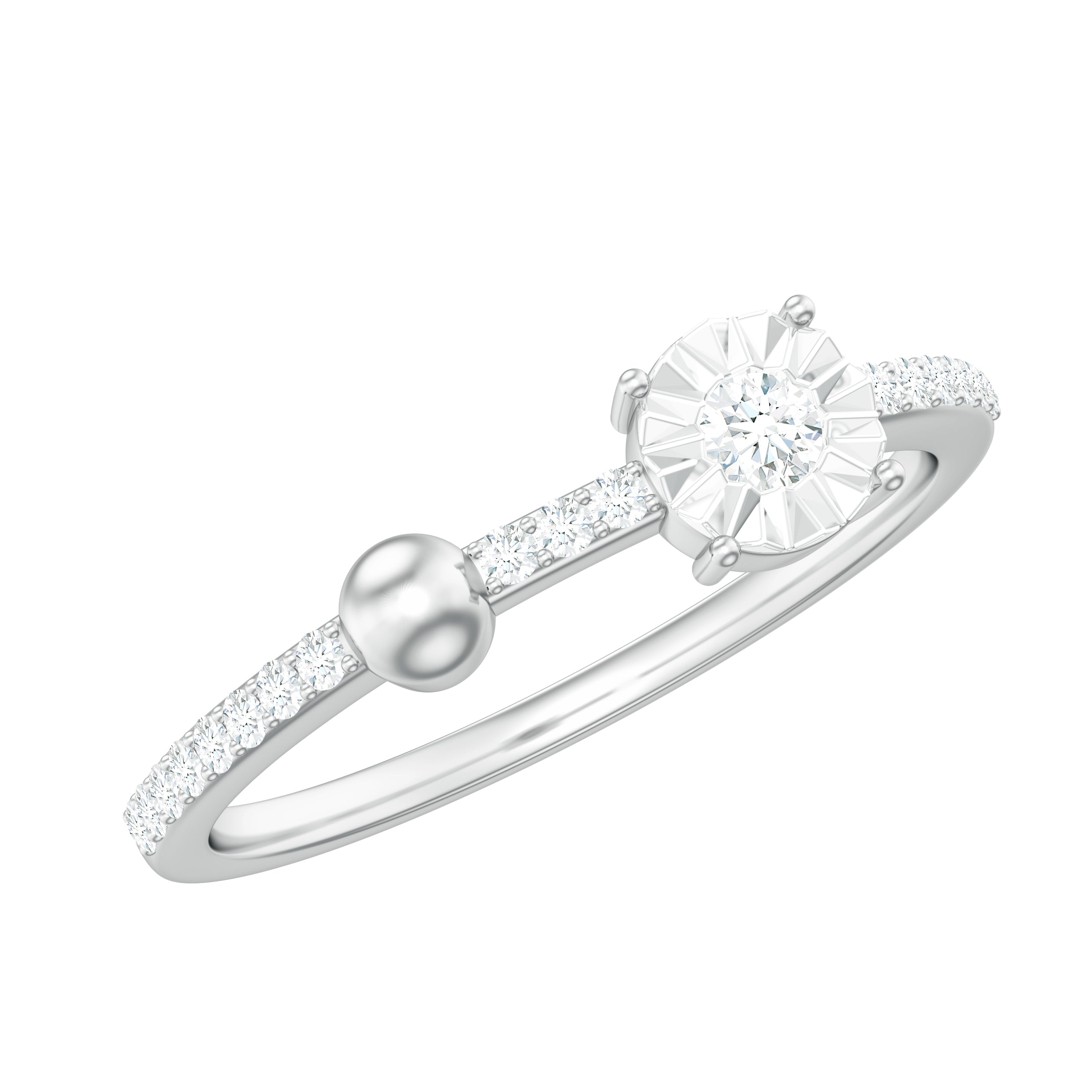 Certified Real Diamond Promise Ring for Valentines Natural - ( HI-SI ) - Rosec Jewels