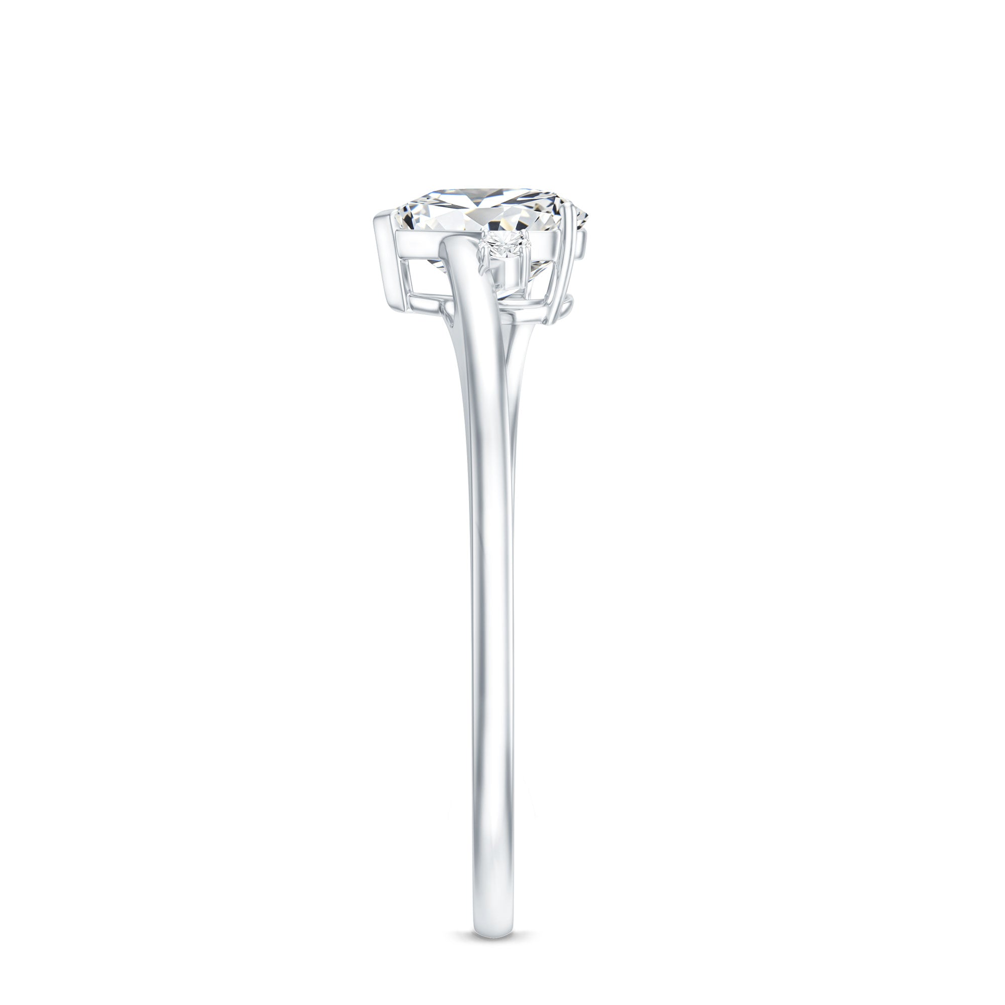 Solitaire Moissanite Heart Engagement Ring in Prong Setting D-VS1 - Rosec Jewels