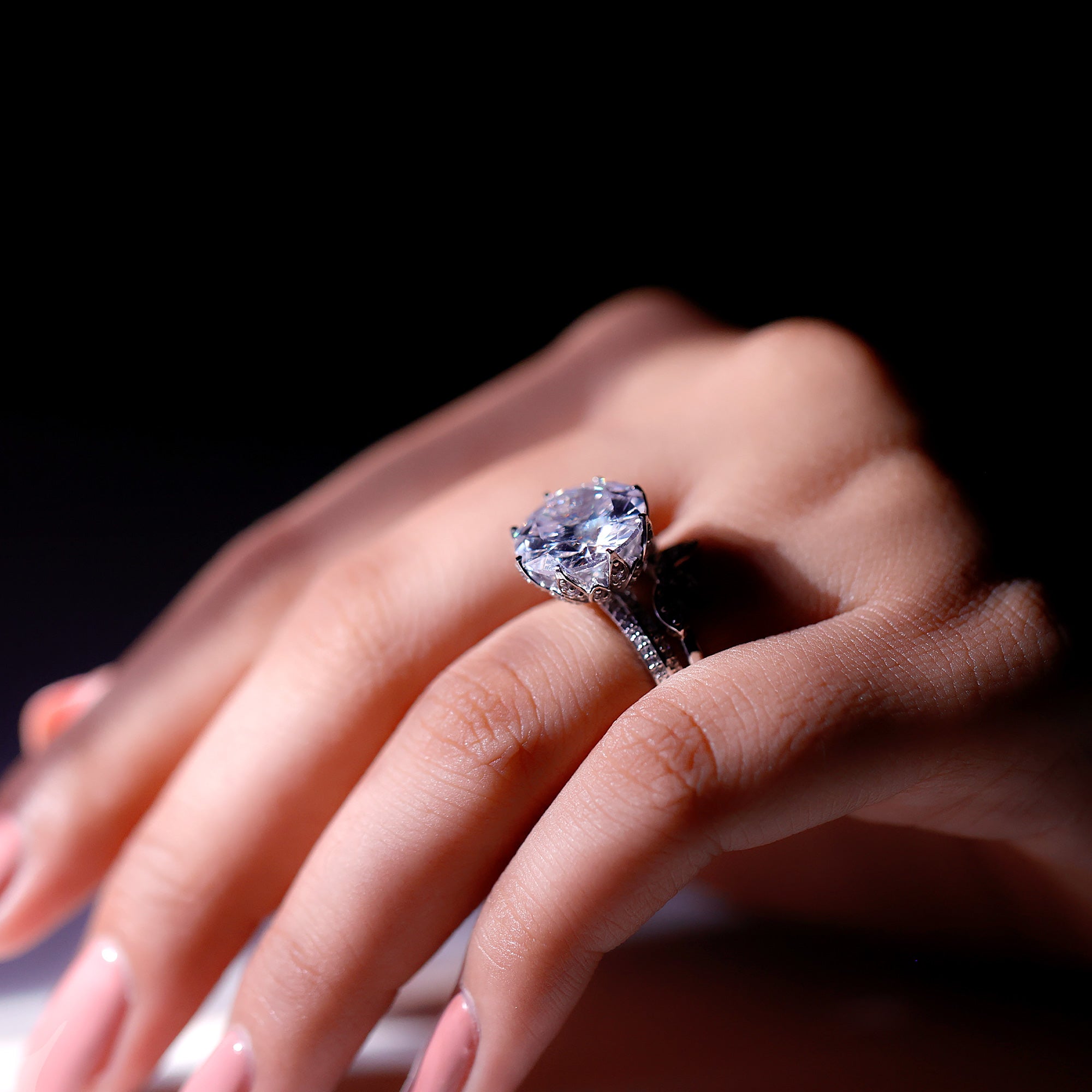 Cubic Zirconia Floral Inspired Wedding Ring Set For Women AAAA - Rosec Jewels