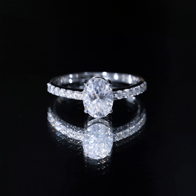 Certified 6X8 MM Lab Grown Diamond Oval Engagement Ring Lab - ( EF-VS ) - Rosec Jewels