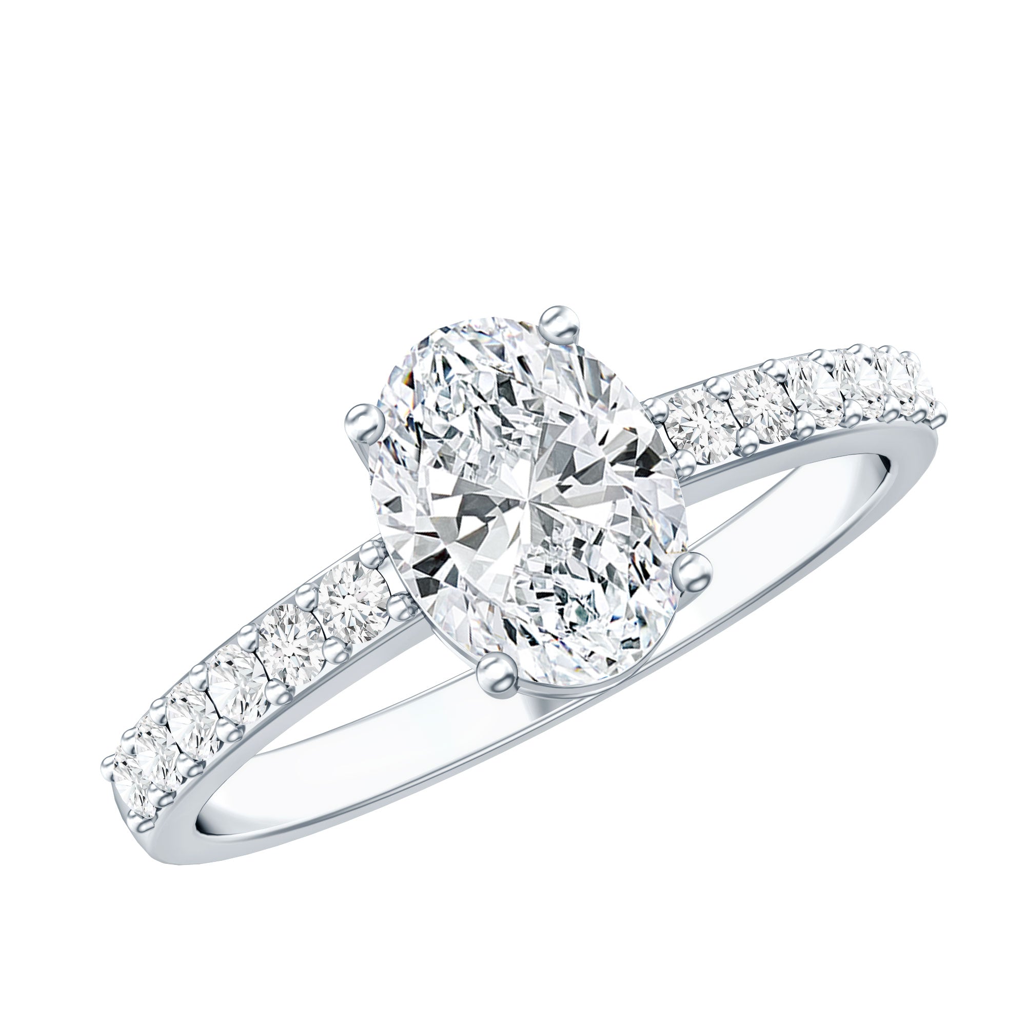 Certified 6X8 MM Lab Grown Diamond Oval Engagement Ring