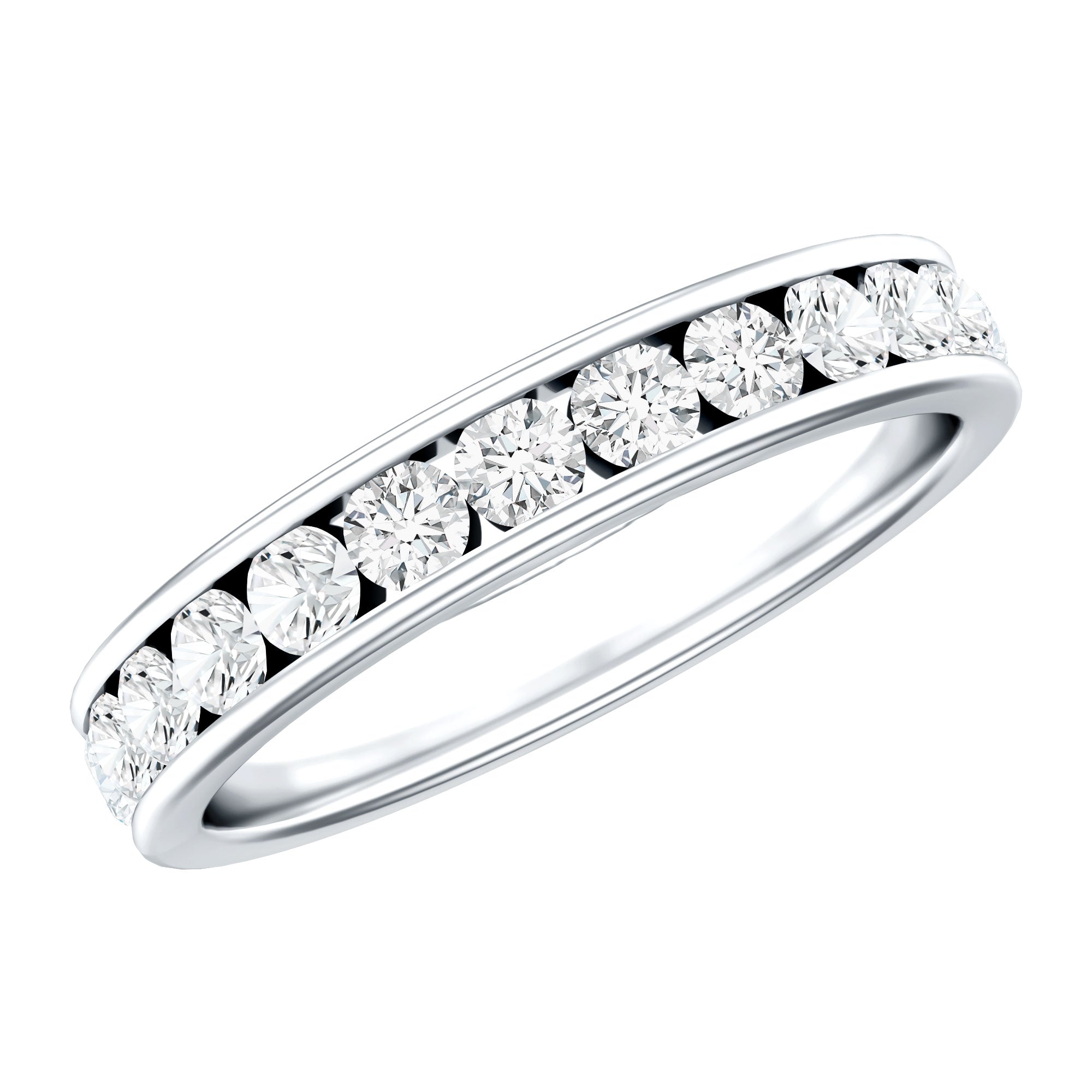 Channel Set Lab Grown Diamond Eternity Wedding Band