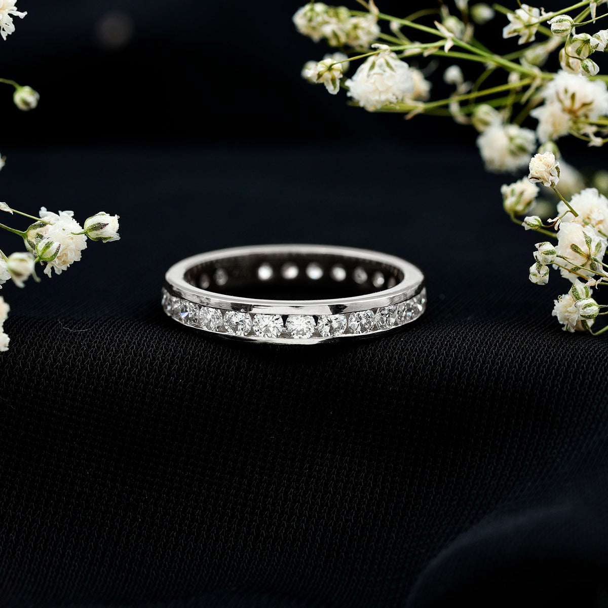 Certified Lab Grown Diamond Eternity Ring in Channel Set Lab - ( EF-VS ) - Rosec Jewels