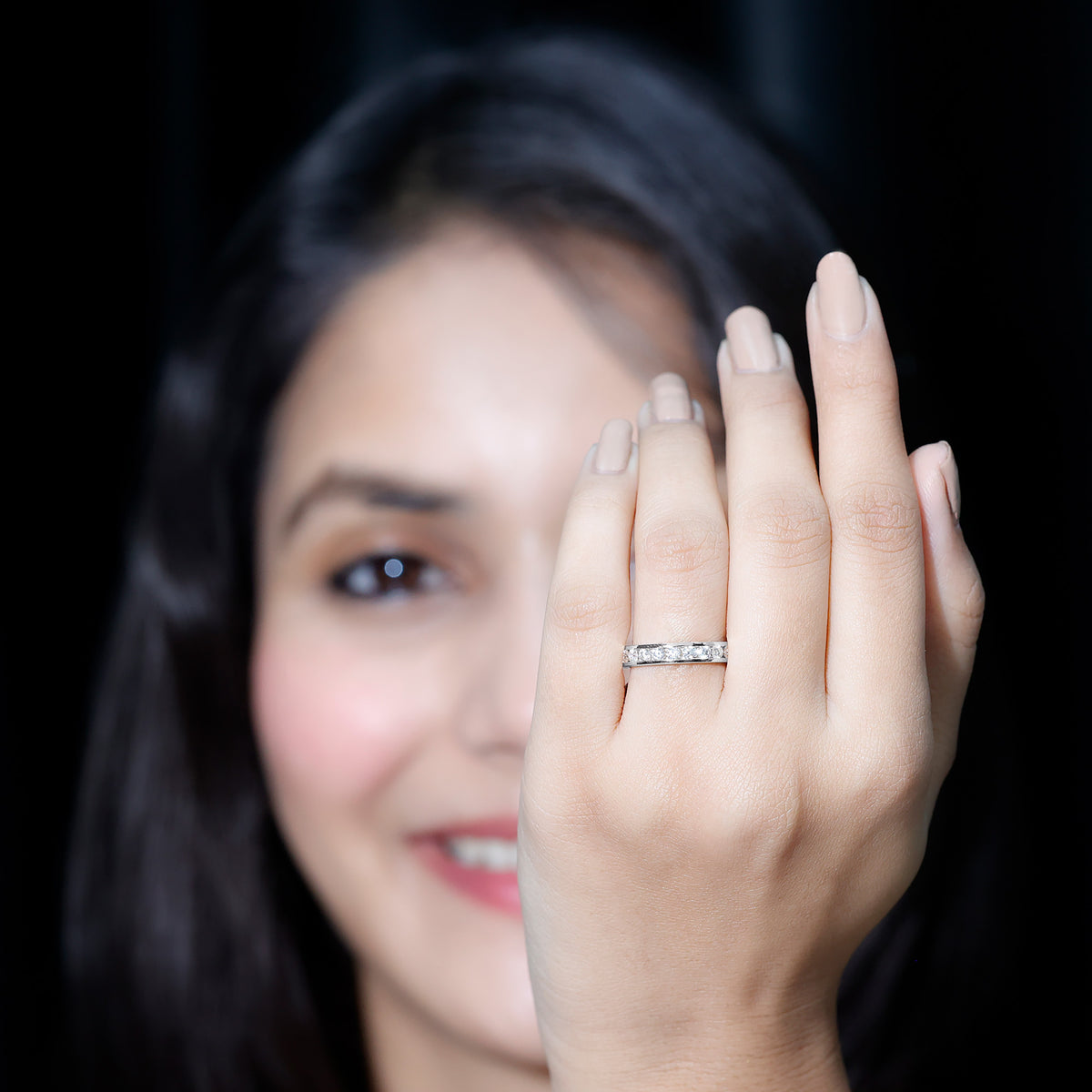Certified Lab Grown Diamond Eternity Ring in Channel Set Lab - ( EF-VS ) - Rosec Jewels
