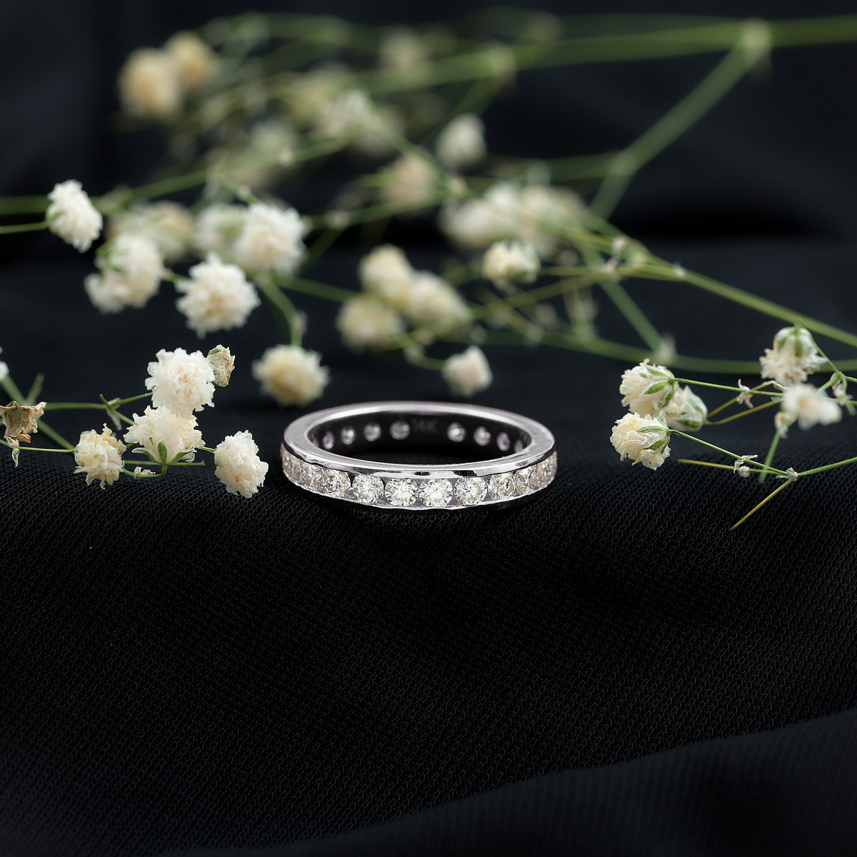 Certified Lab Grown Diamond Eternity Ring in Channel Set Lab - ( EF-VS ) - Rosec Jewels
