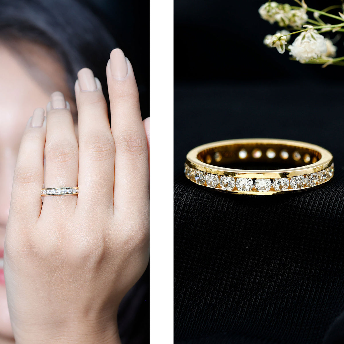 Certified Lab Grown Diamond Eternity Ring in Channel Set Lab - ( EF-VS ) - Rosec Jewels