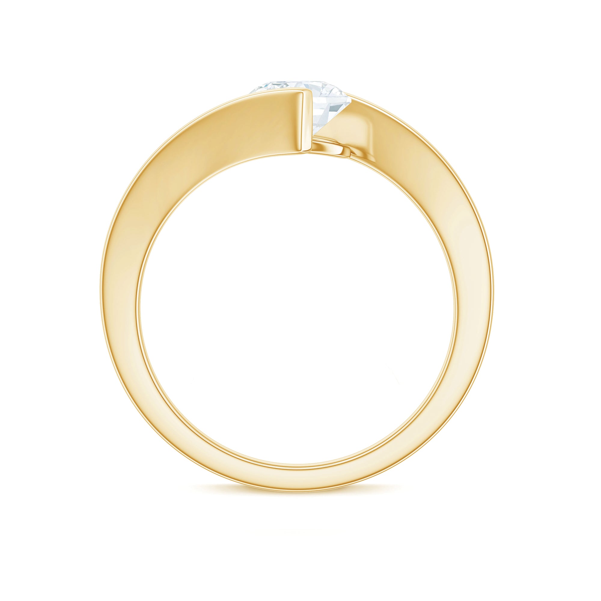 Certified 6 MM Lab Grown Diamond Tension Setting Engagement Ring Lab - ( EF-VS ) - Rosec Jewels