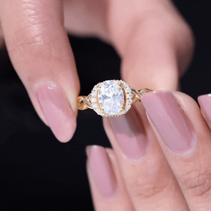 Lab Grown Diamond 6X8 MM Oval Engagement Ring For Women Lab - ( EF-VS ) - Rosec Jewels