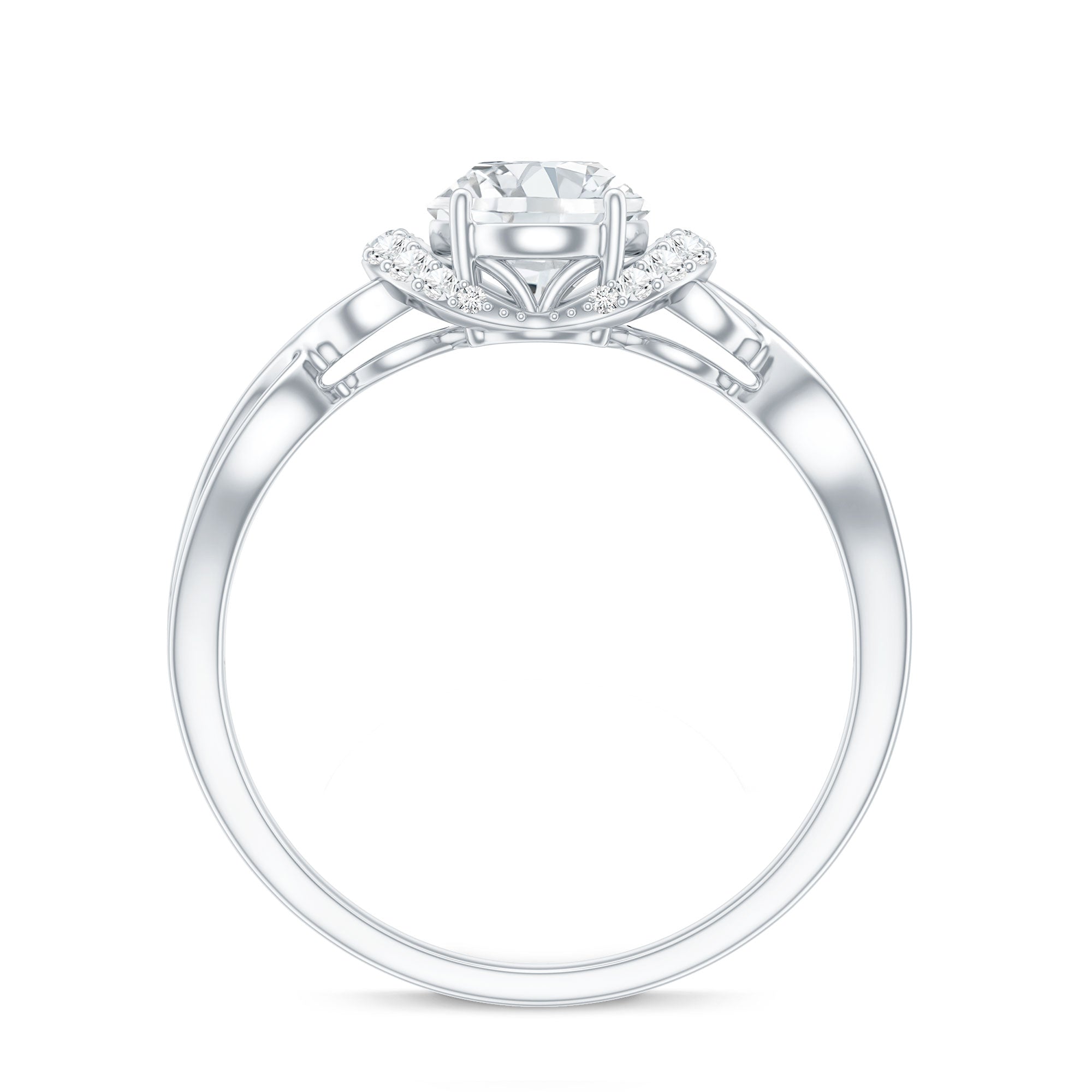 Lab Grown Diamond 6X8 MM Oval Engagement Ring For Women Lab - ( EF-VS ) - Rosec Jewels