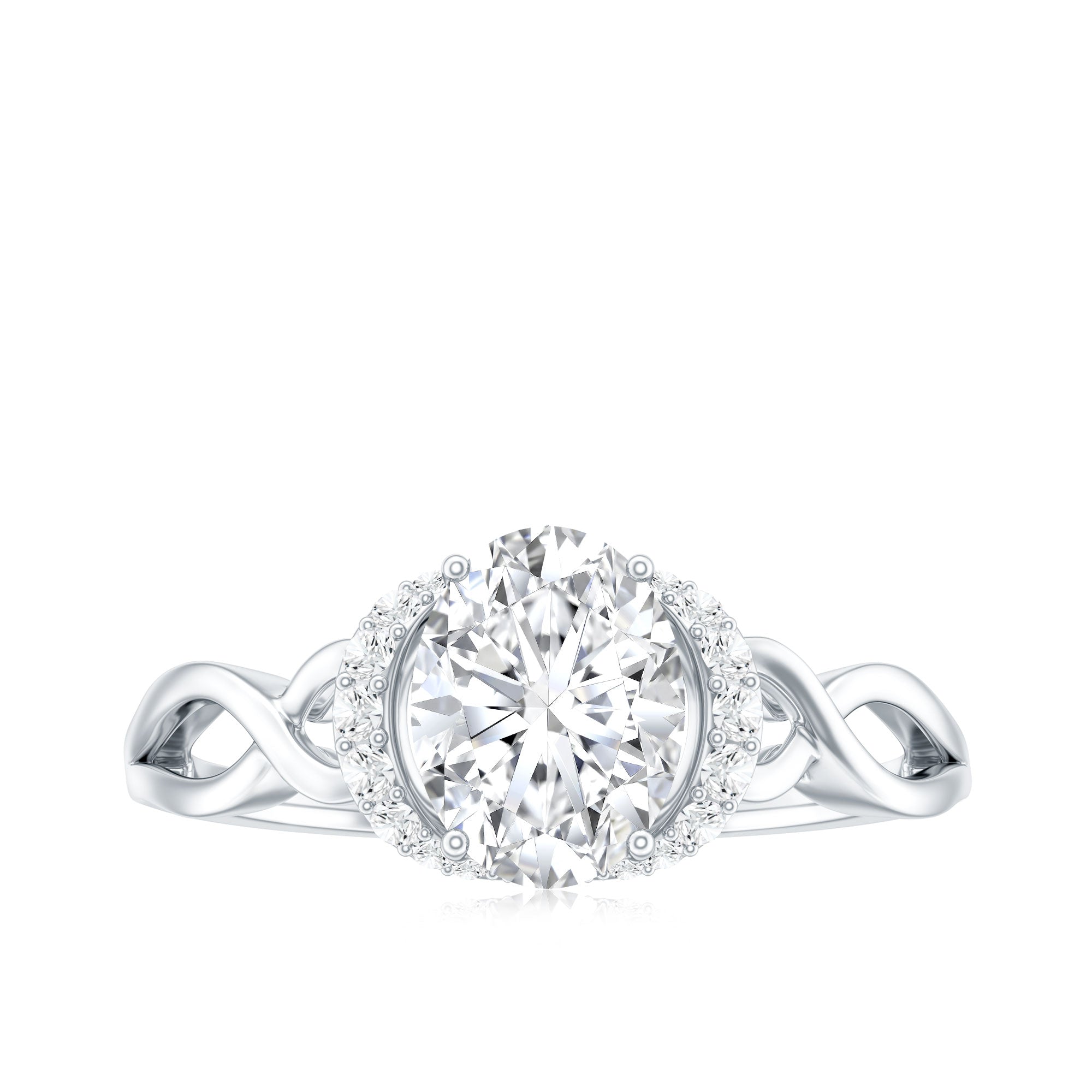 Lab Grown Diamond 6X8 MM Oval Engagement Ring For Women Lab - ( EF-VS ) - Rosec Jewels