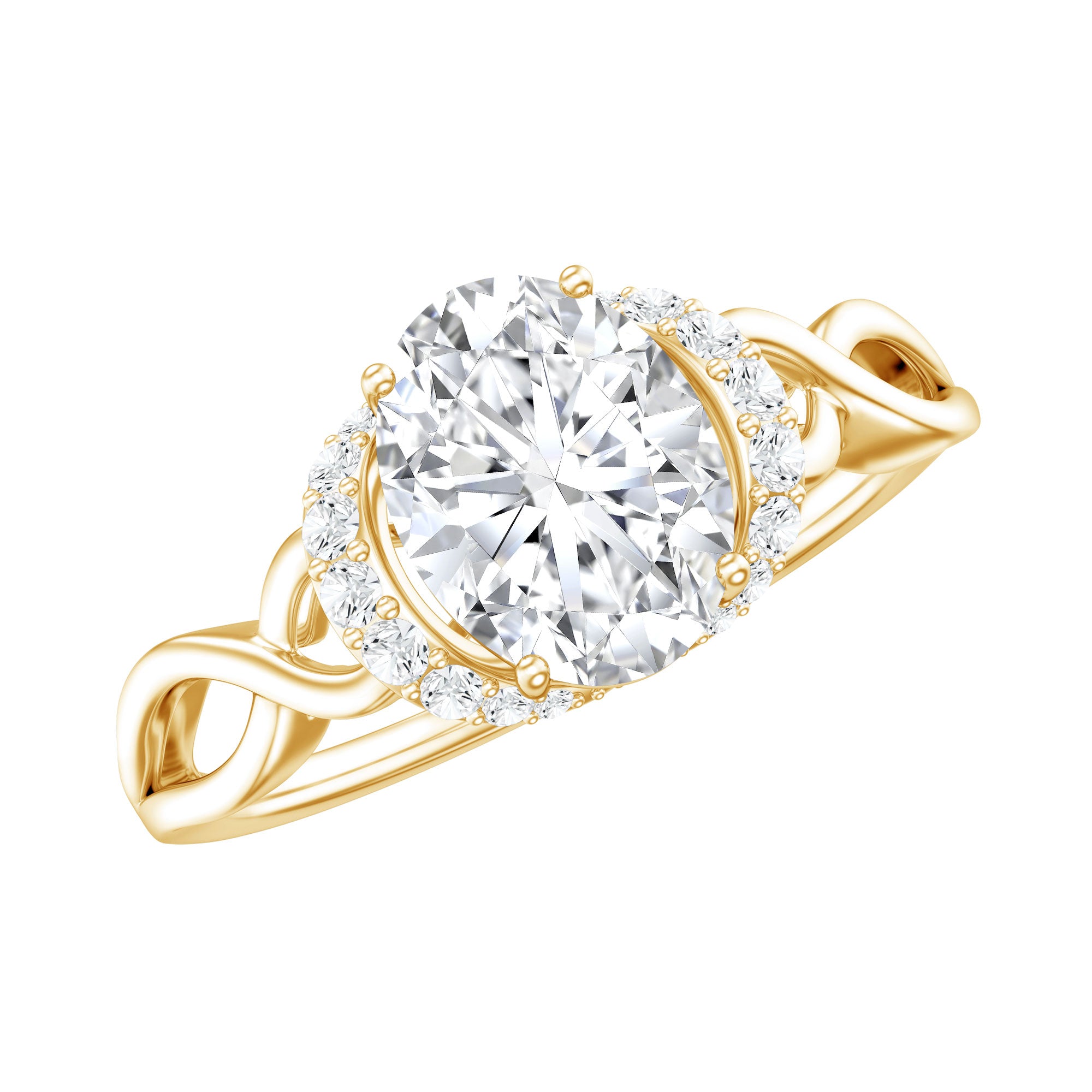Lab Grown Diamond 6X8 MM Oval Engagement Ring For Women Lab - ( EF-VS ) - Rosec Jewels