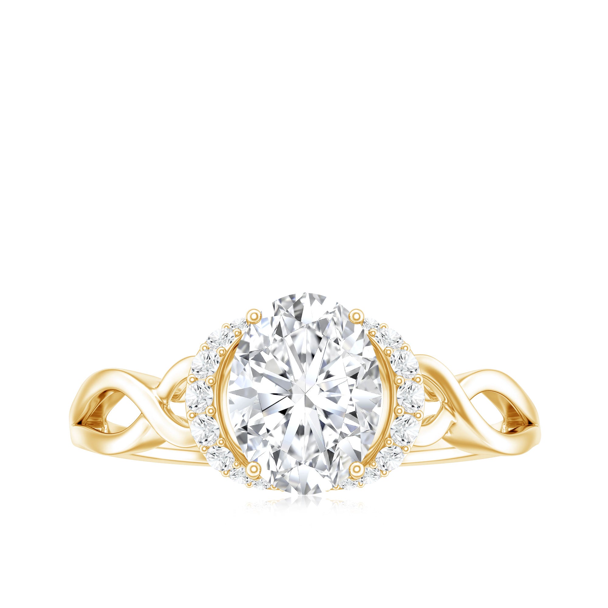 Lab Grown Diamond 6X8 MM Oval Engagement Ring For Women Lab - ( EF-VS ) - Rosec Jewels