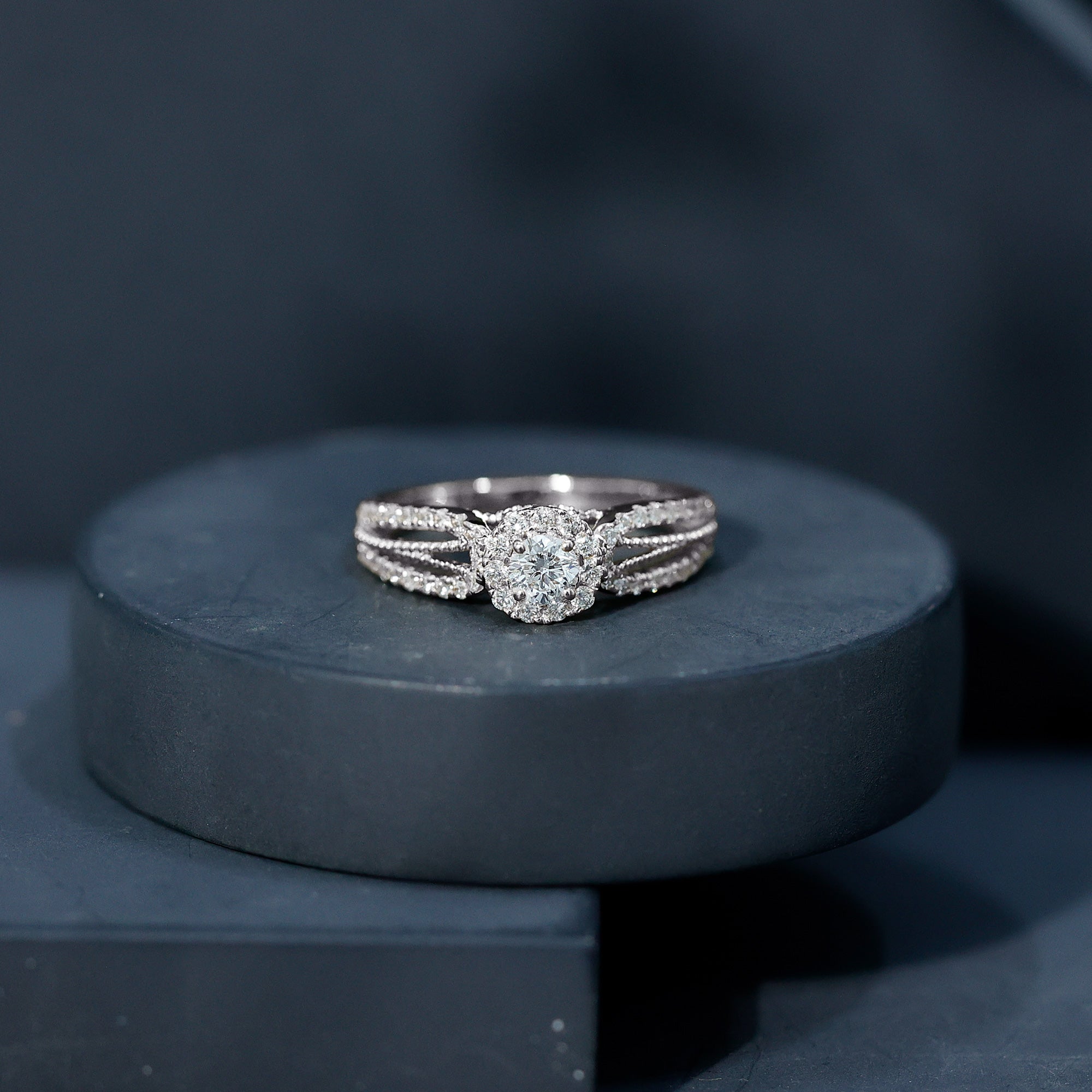 Certified Lab Grown Diamond Vintage Style Engagement Ring Lab - ( EF-VS ) - Rosec Jewels