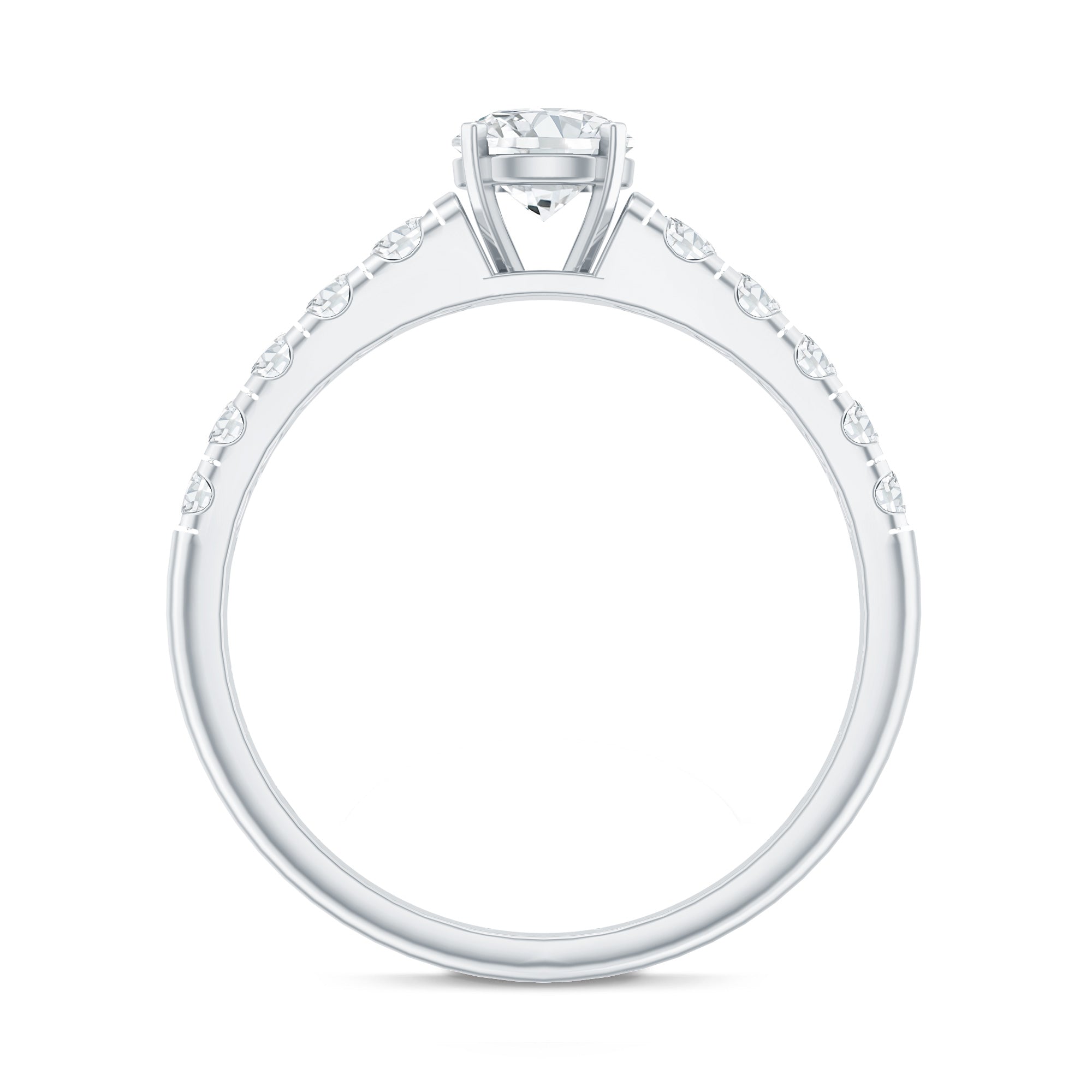 Rosec Jewels-Lab Grown Diamond Classic Engagement Ring With Side Stones