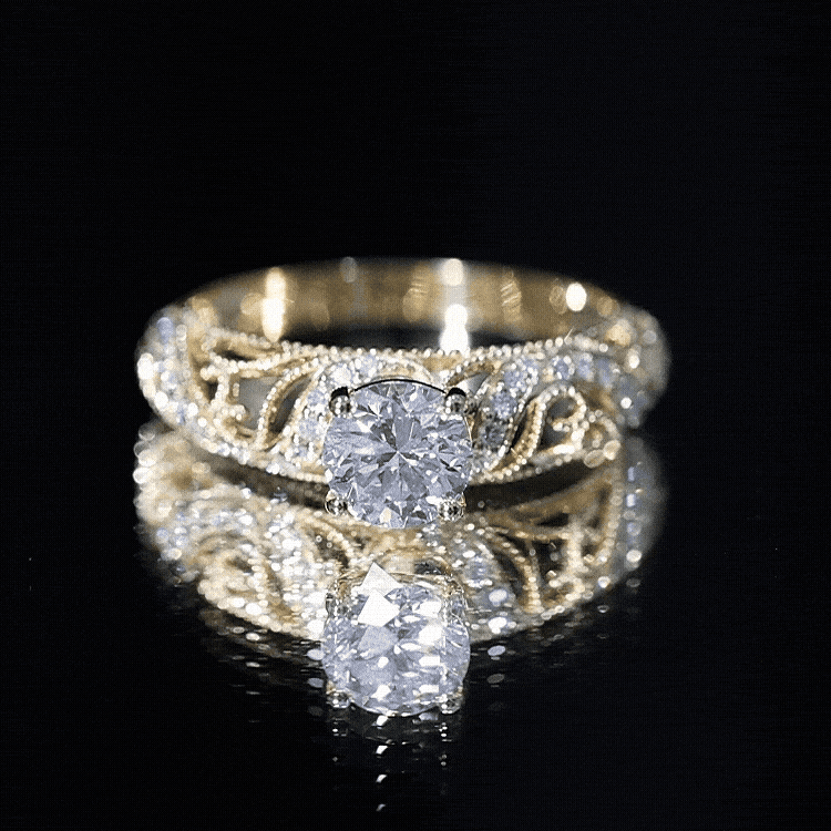 Certified 6 MM Lab Grown Diamond Designer Engagement Ring Lab - ( EF-VS ) - Rosec Jewels