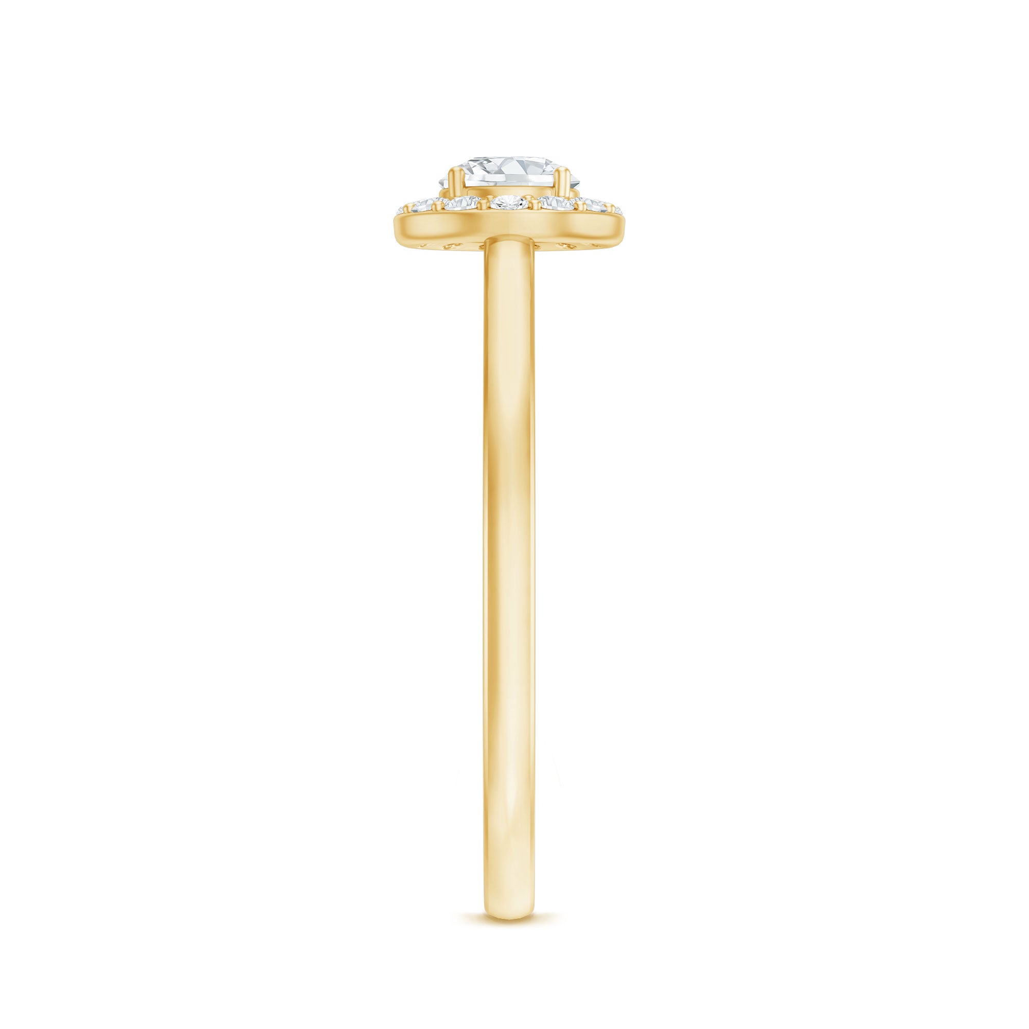 Certified Lab Grown Diamond Halo Promise Engagement Ring Lab - ( EF-VS ) - Rosec Jewels
