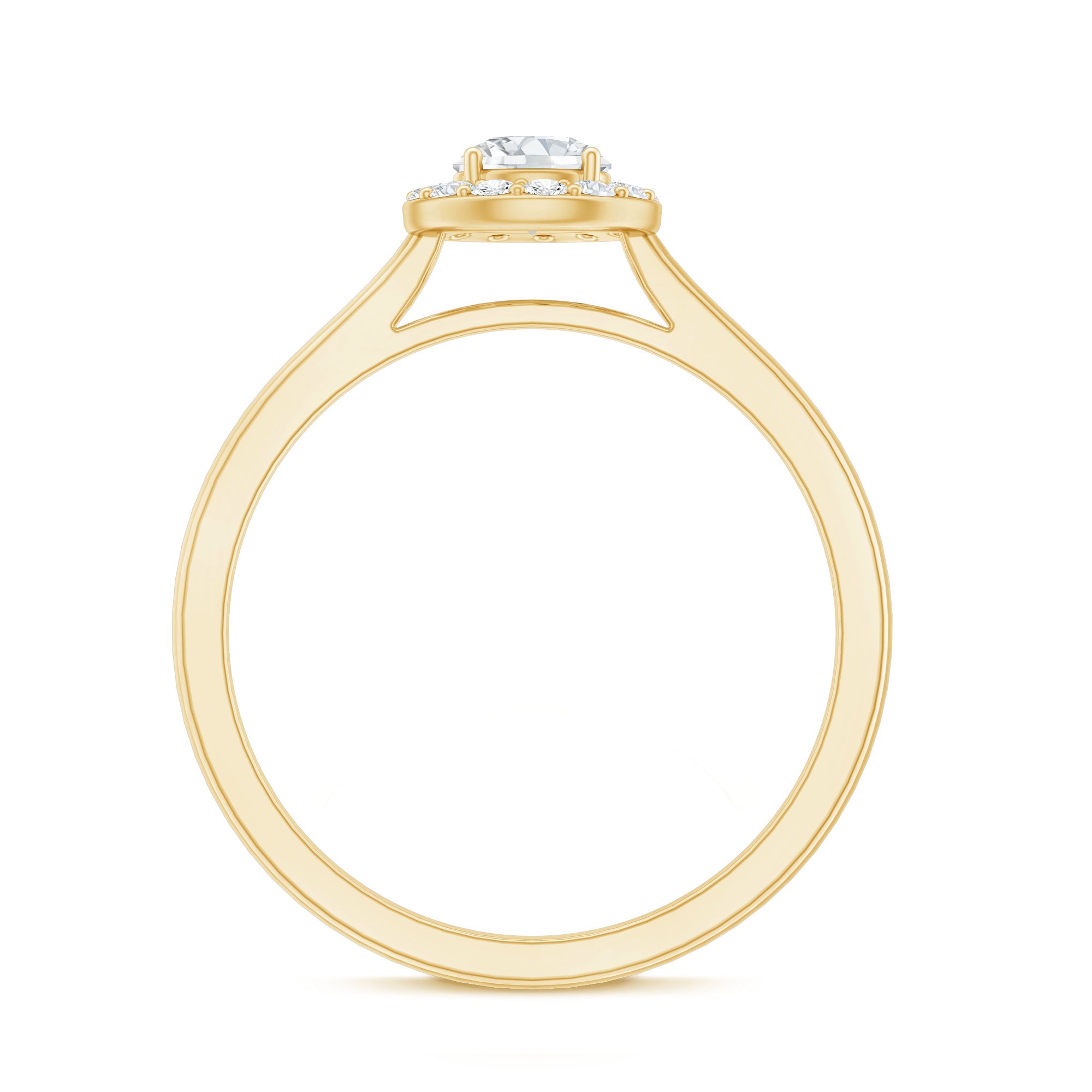 Certified Lab Grown Diamond Halo Promise Engagement Ring Lab - ( EF-VS ) - Rosec Jewels