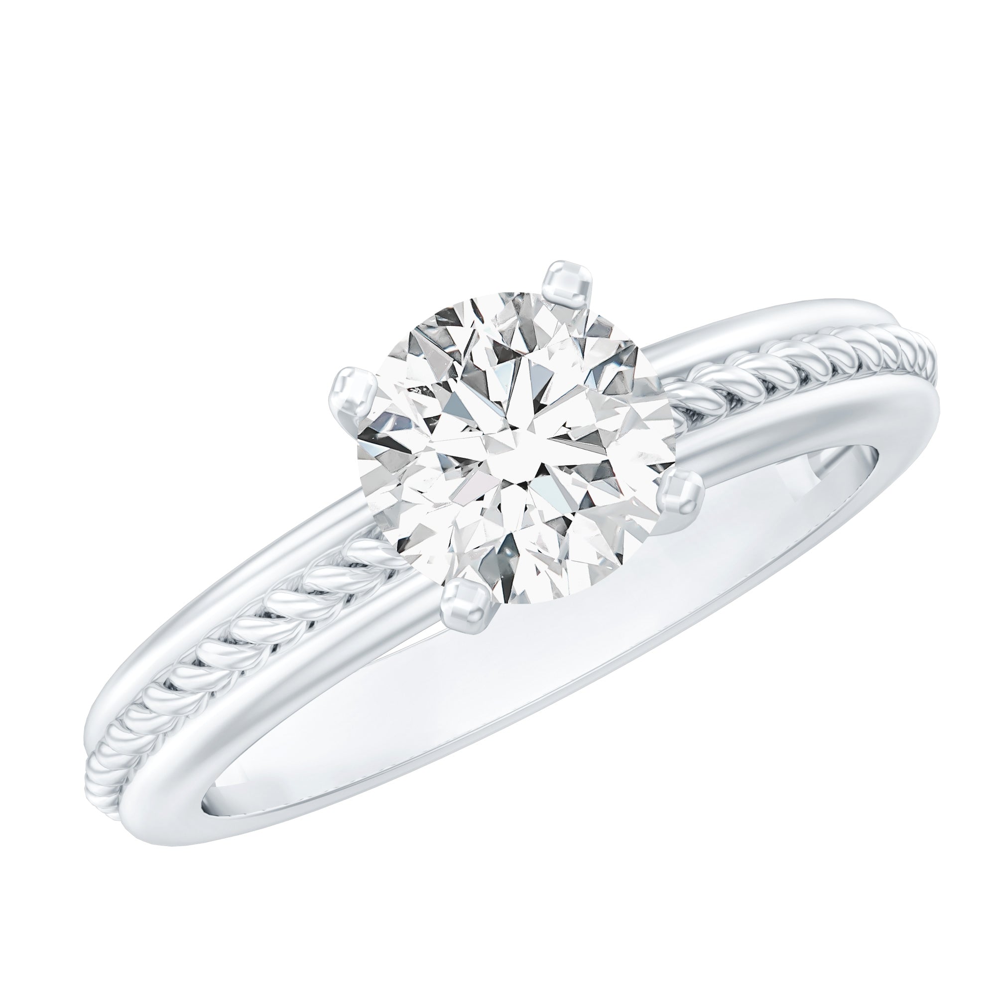 Certified Lab Grown Diamond 5 MM Round Solitaire Promise Ring