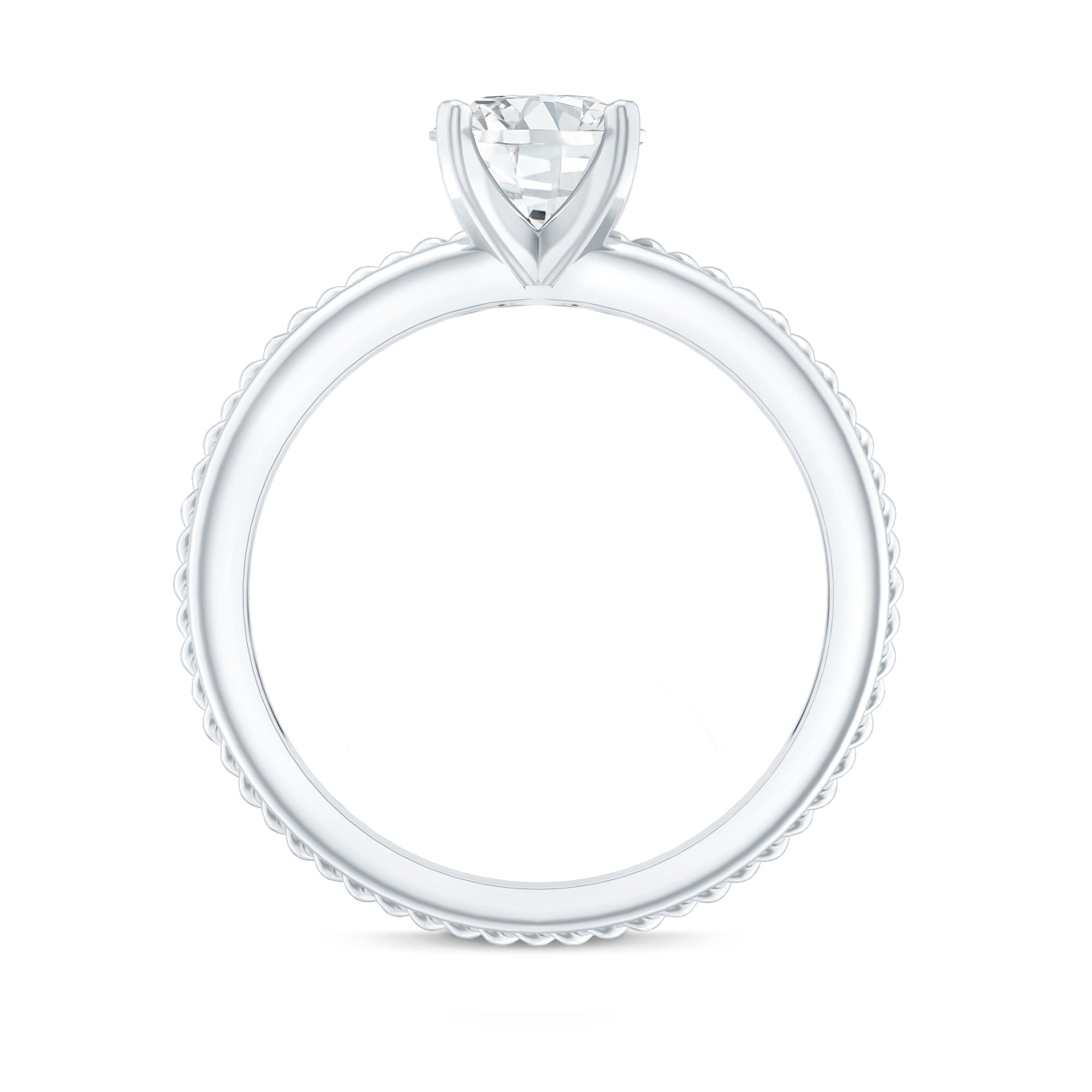 Rosec Jewels-Certified Lab Grown Diamond 5 MM Round Solitaire Promise Ring