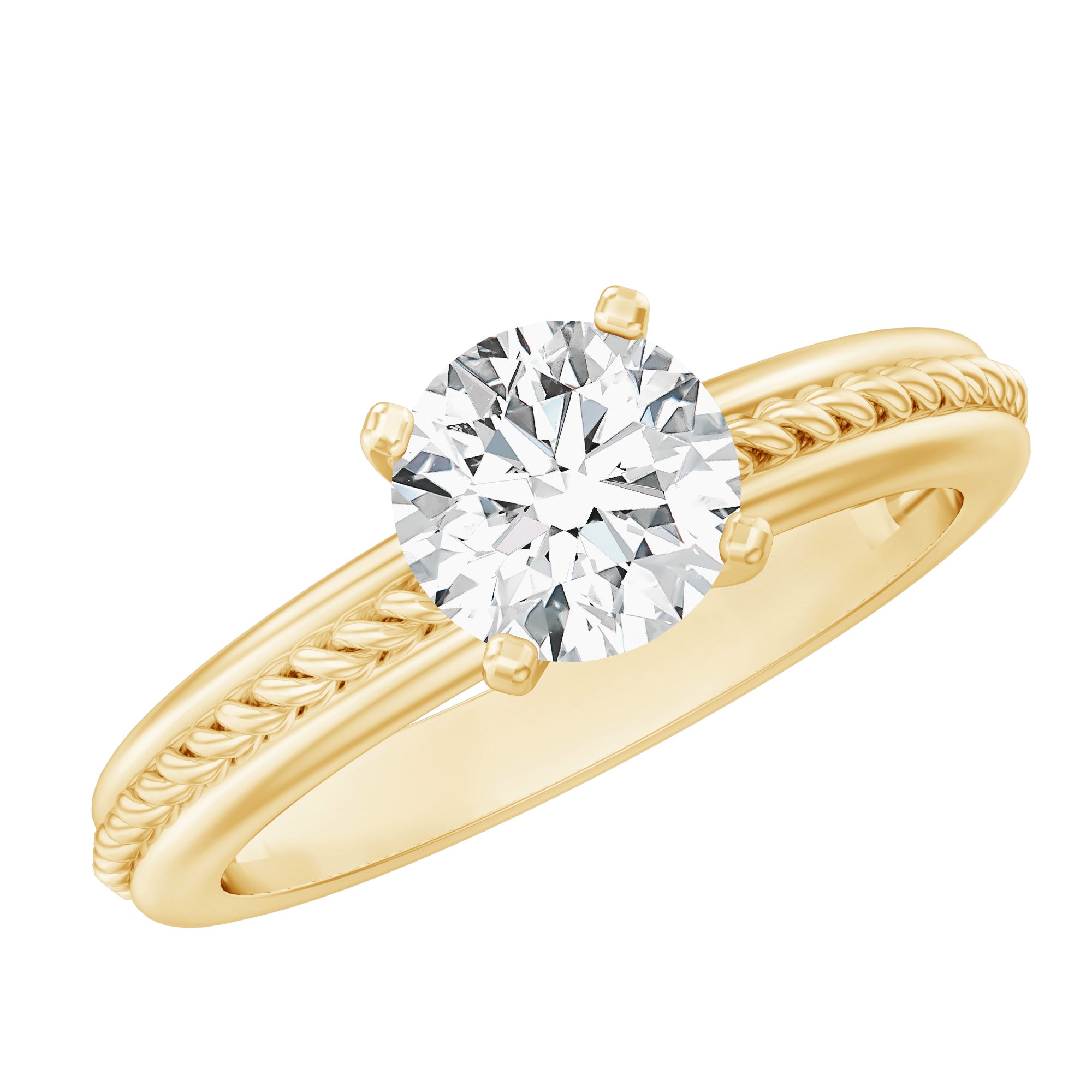 Rosec Jewels-Certified Lab Grown Diamond 5 MM Round Solitaire Promise Ring