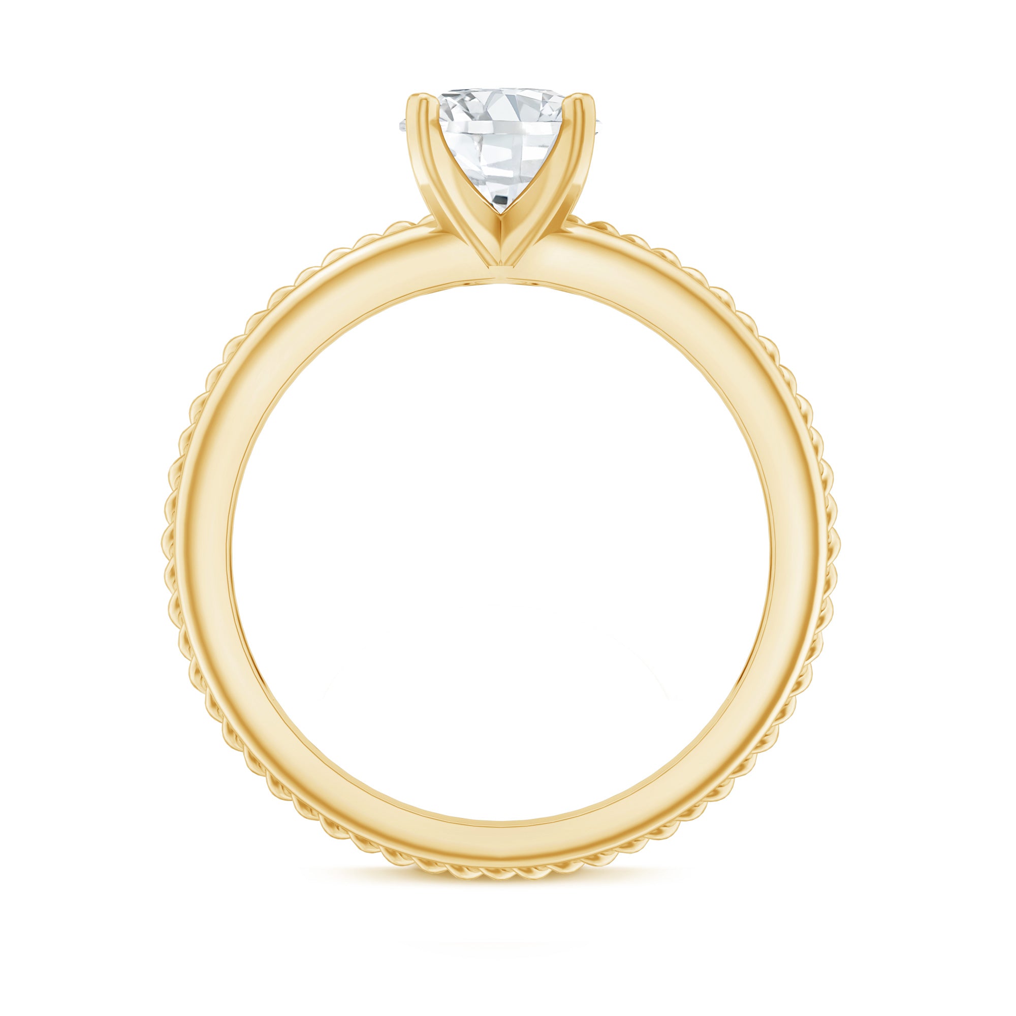 Rosec Jewels-Certified Lab Grown Diamond 5 MM Round Solitaire Promise Ring