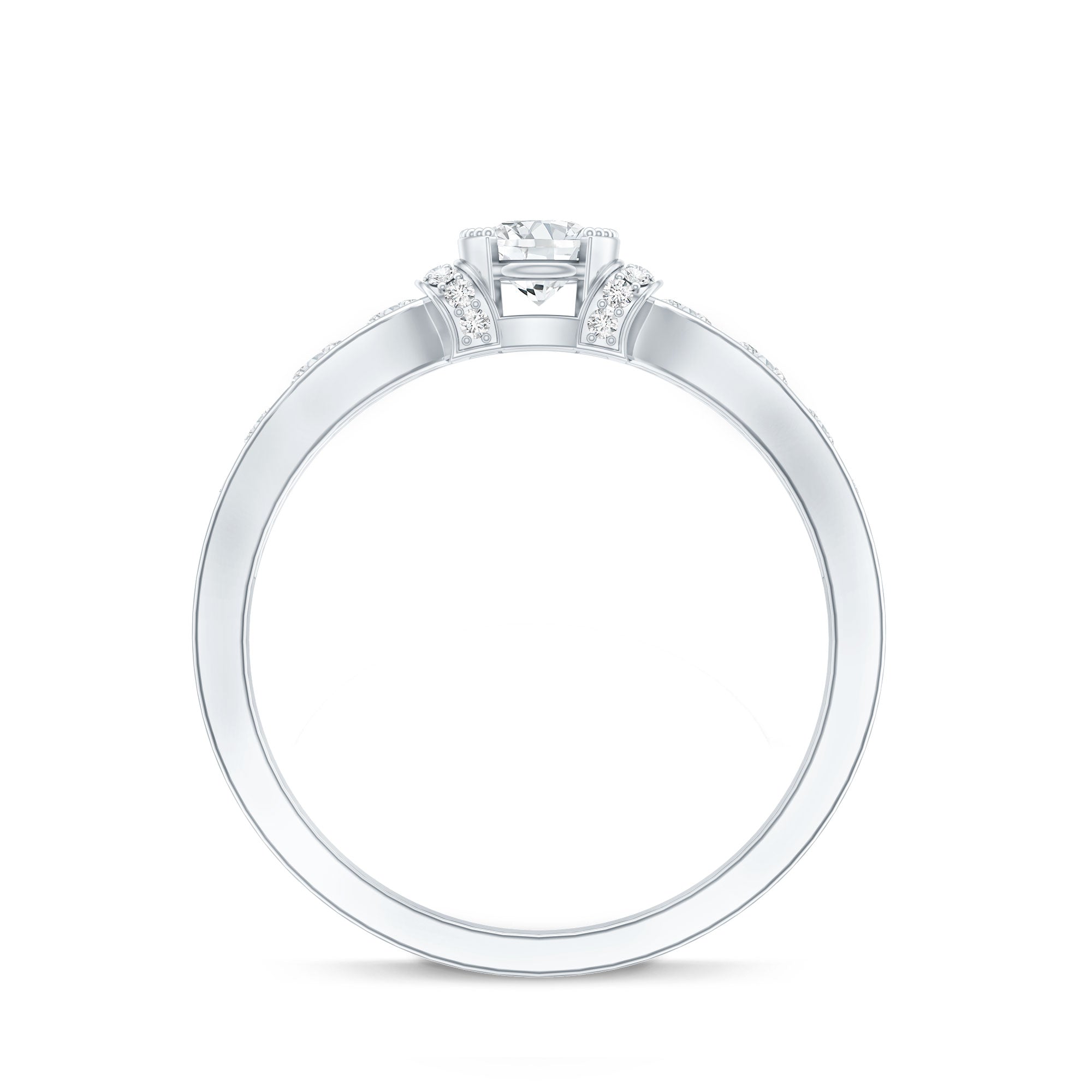 Certified Lab Grown Diamond Minimalist Engagement Ring Lab - ( EF-VS ) - Rosec Jewels