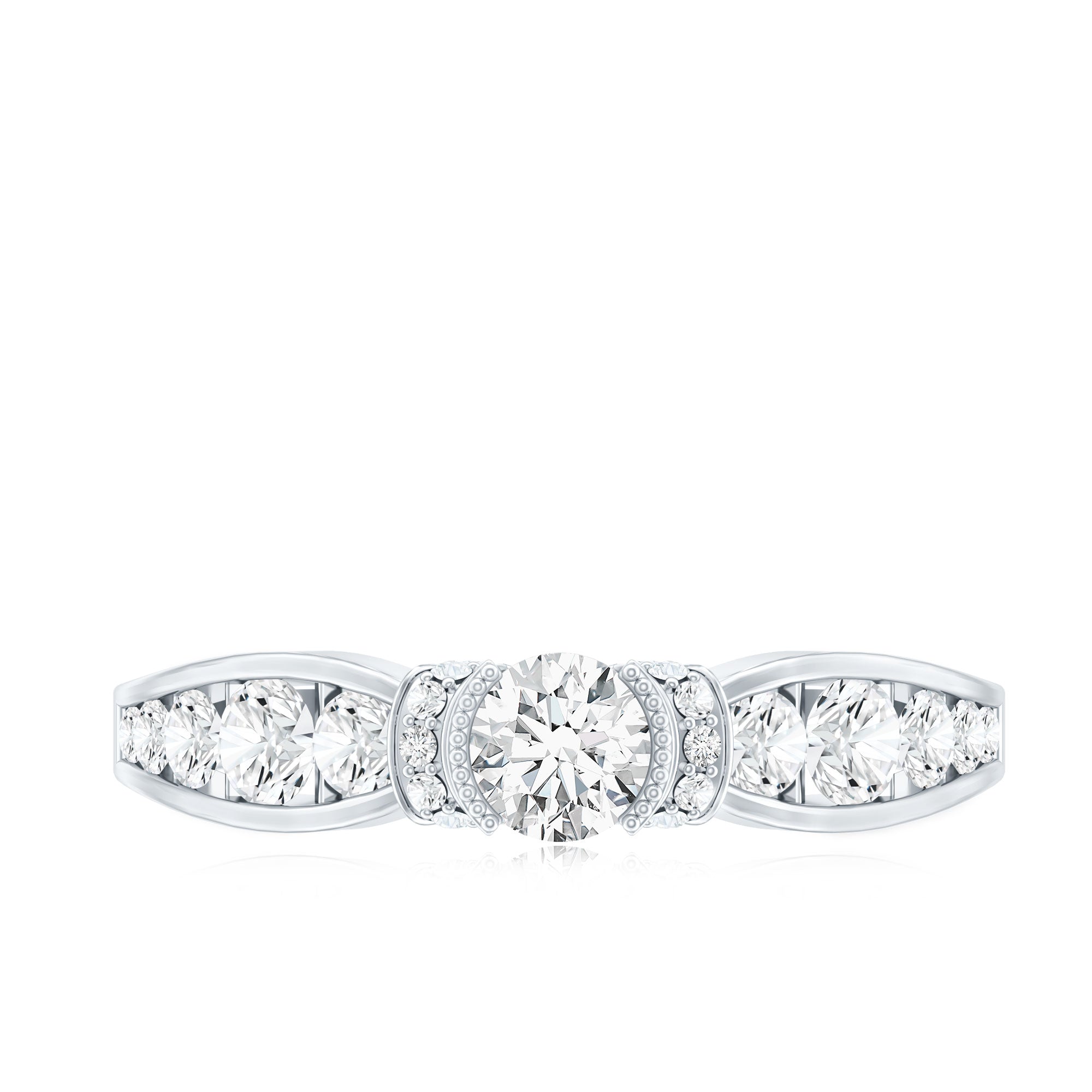 Certified Lab Grown Diamond Minimalist Engagement Ring Lab - ( EF-VS ) - Rosec Jewels