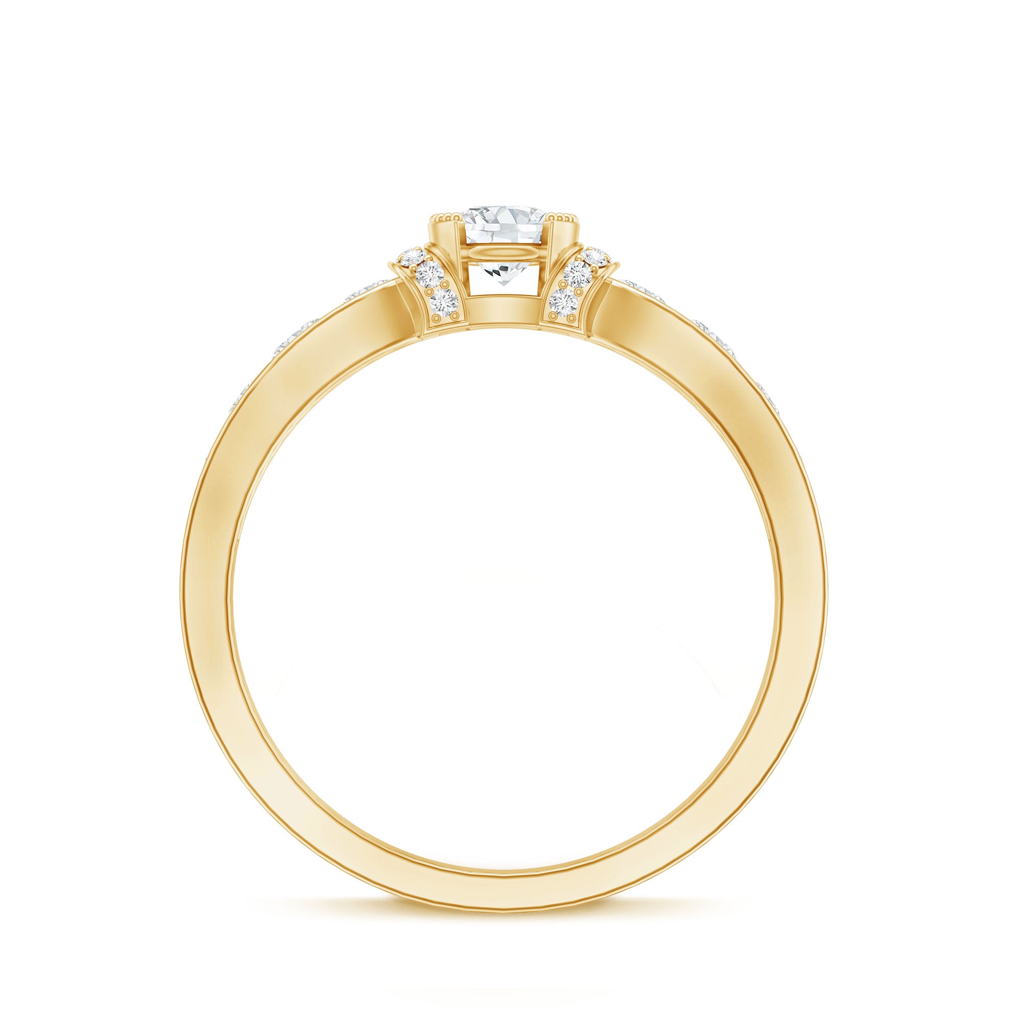 Certified Lab Grown Diamond Minimalist Engagement Ring Lab - ( EF-VS ) - Rosec Jewels