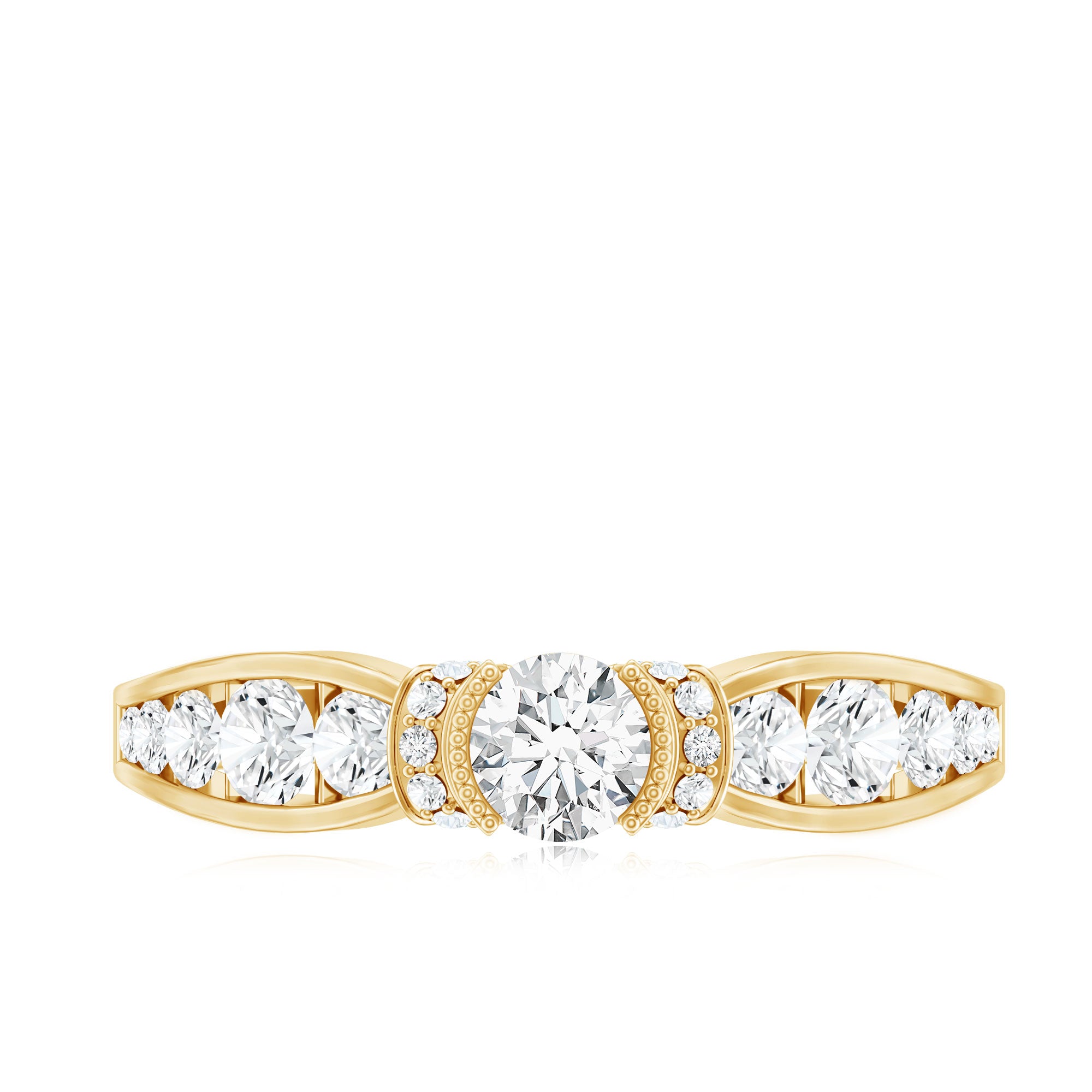 Certified Lab Grown Diamond Minimalist Engagement Ring Lab - ( EF-VS ) - Rosec Jewels