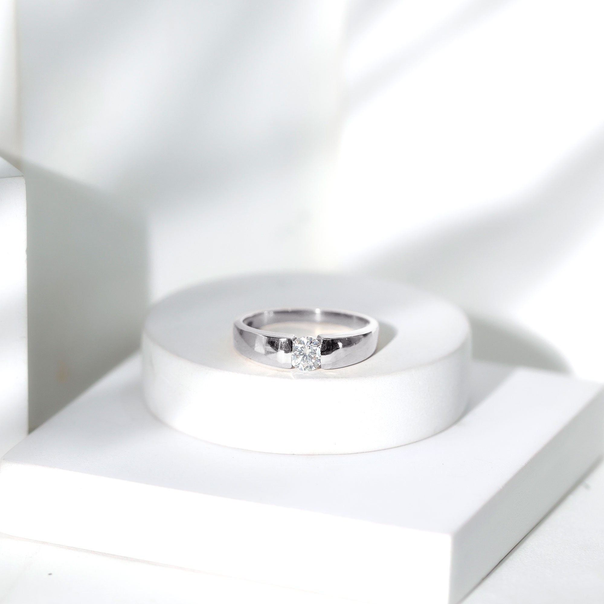 Rosec Jewels-Lab Grown Diamond 5 MM Solitaire Band Ring