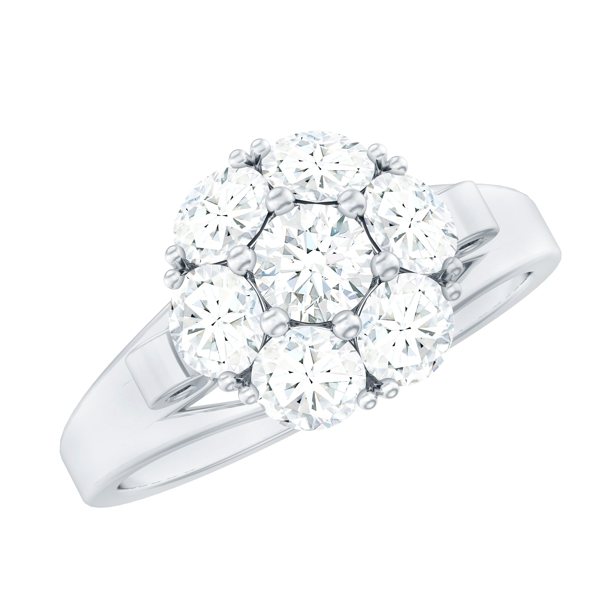 Certified Lab Grown Diamond Flower Engagement Ring
