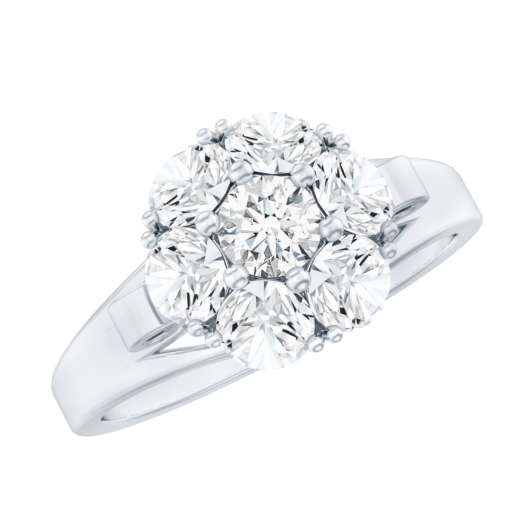 Certified Lab Grown Diamond Flower Engagement Ring