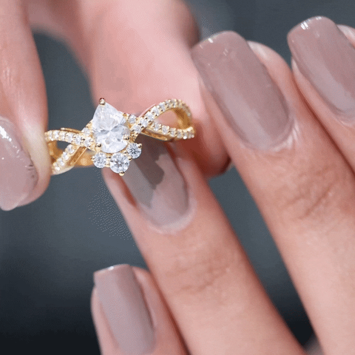 Rosec Jewels-Lab Grown Diamond Teardrop Designer Engagement Ring