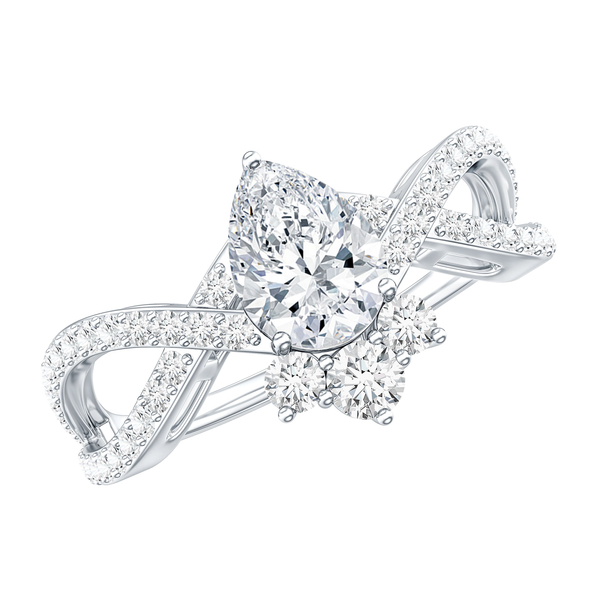 Rosec Jewels-Lab Grown Diamond Teardrop Designer Engagement Ring