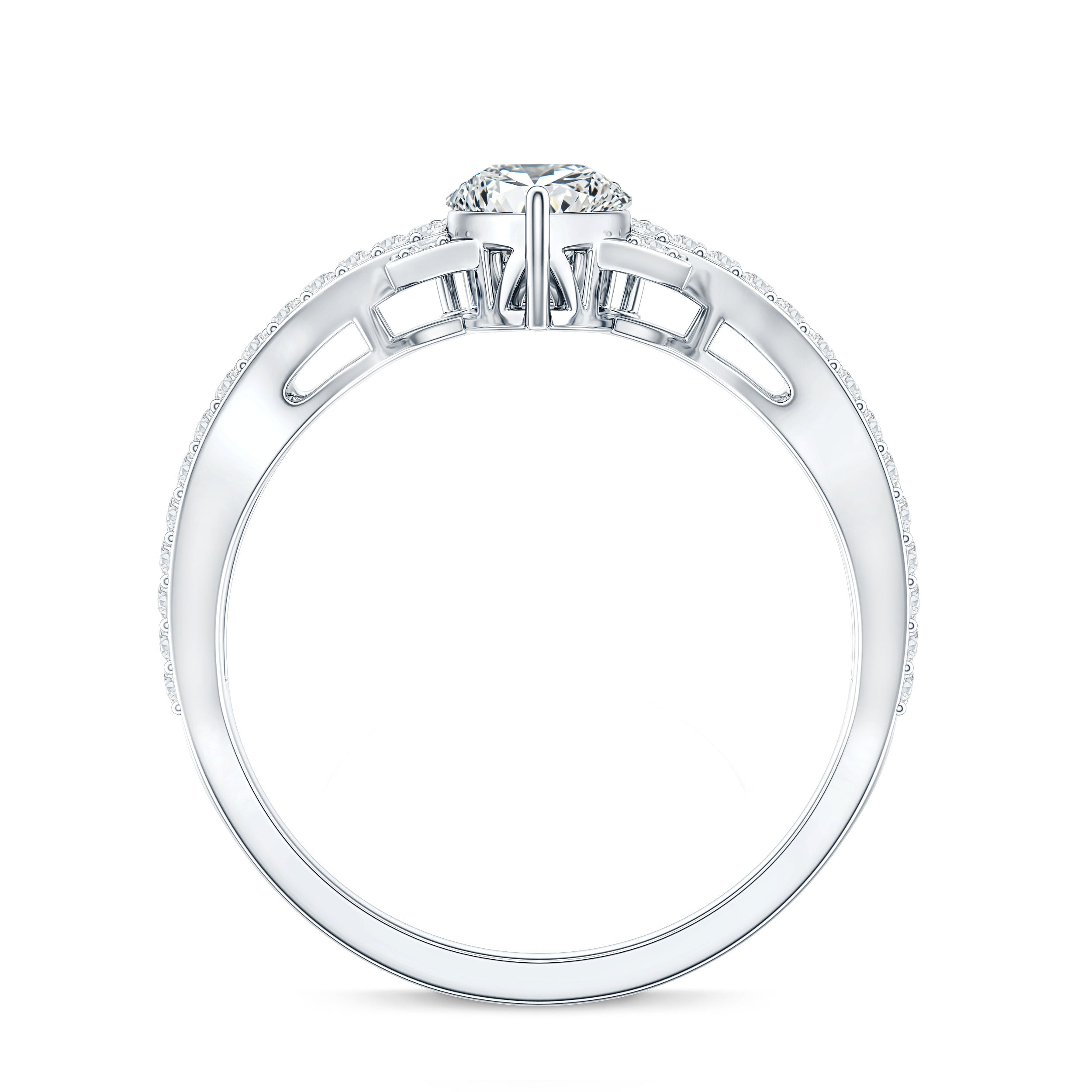 Rosec Jewels-Lab Grown Diamond Teardrop Designer Engagement Ring