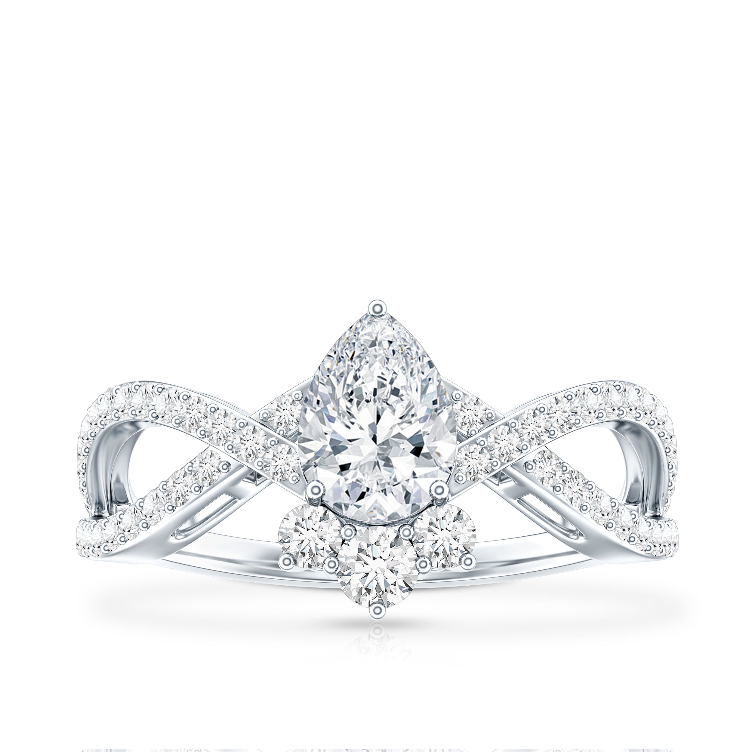 Rosec Jewels-Lab Grown Diamond Teardrop Designer Engagement Ring
