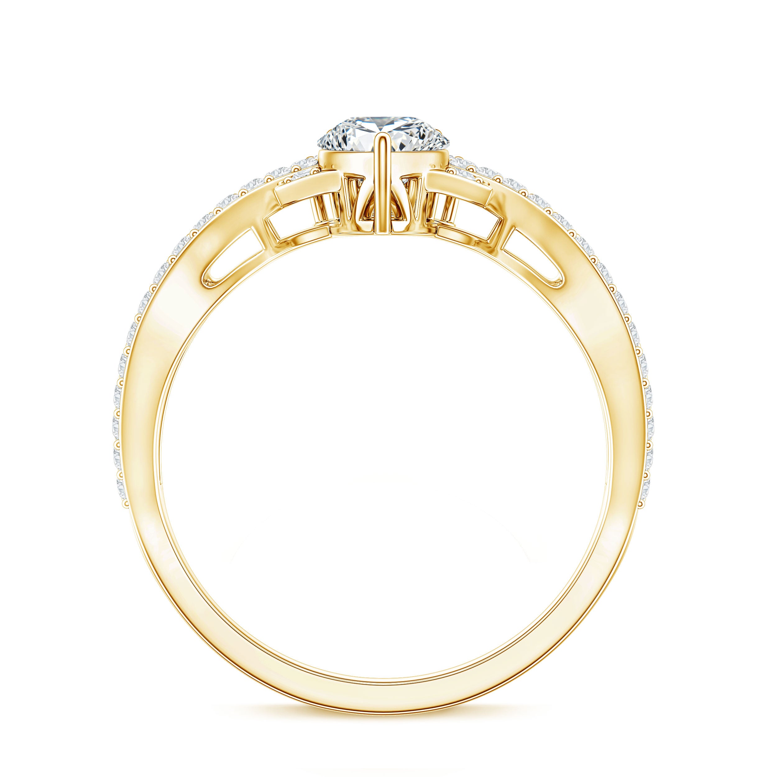 Rosec Jewels-Lab Grown Diamond Teardrop Designer Engagement Ring