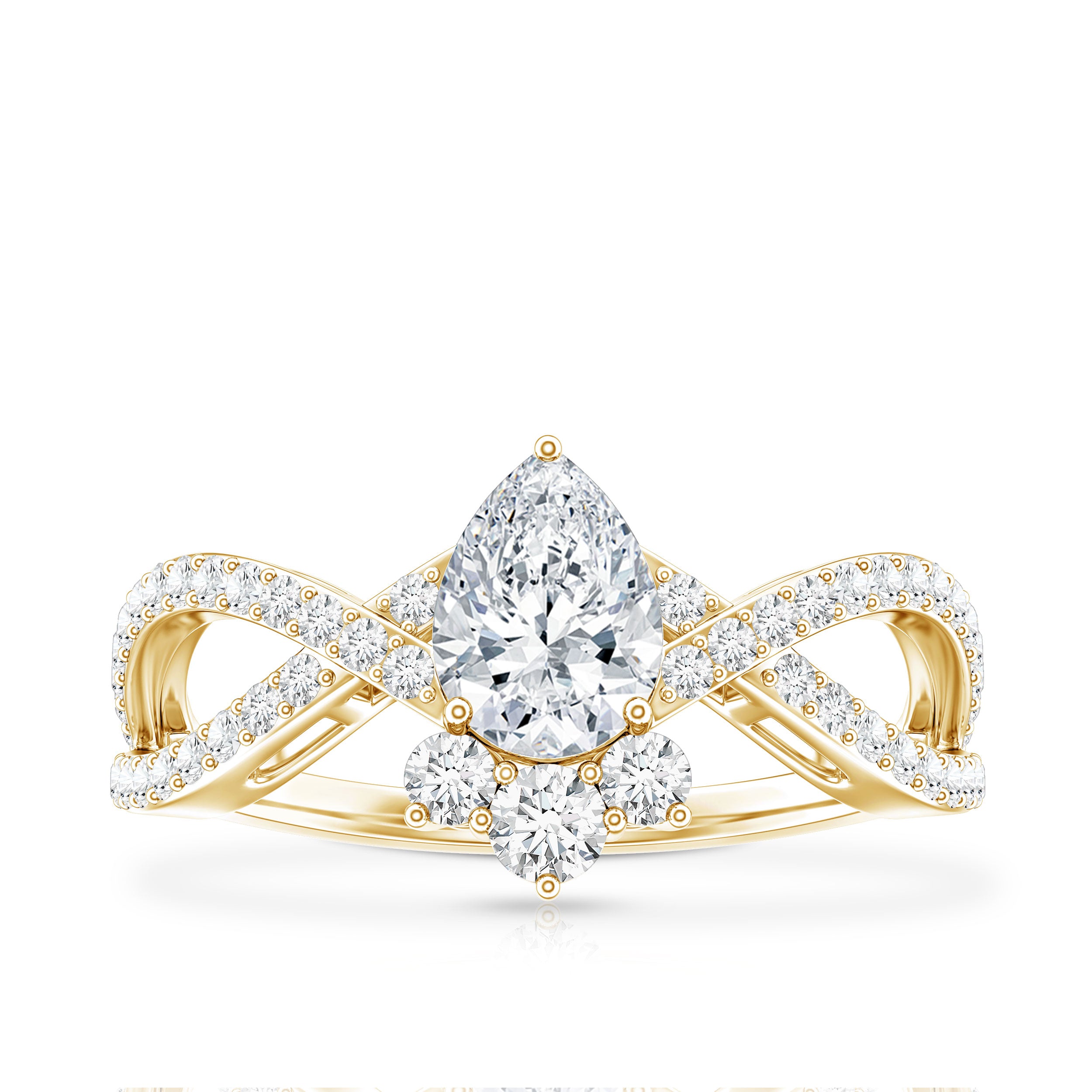 Rosec Jewels-Lab Grown Diamond Teardrop Designer Engagement Ring
