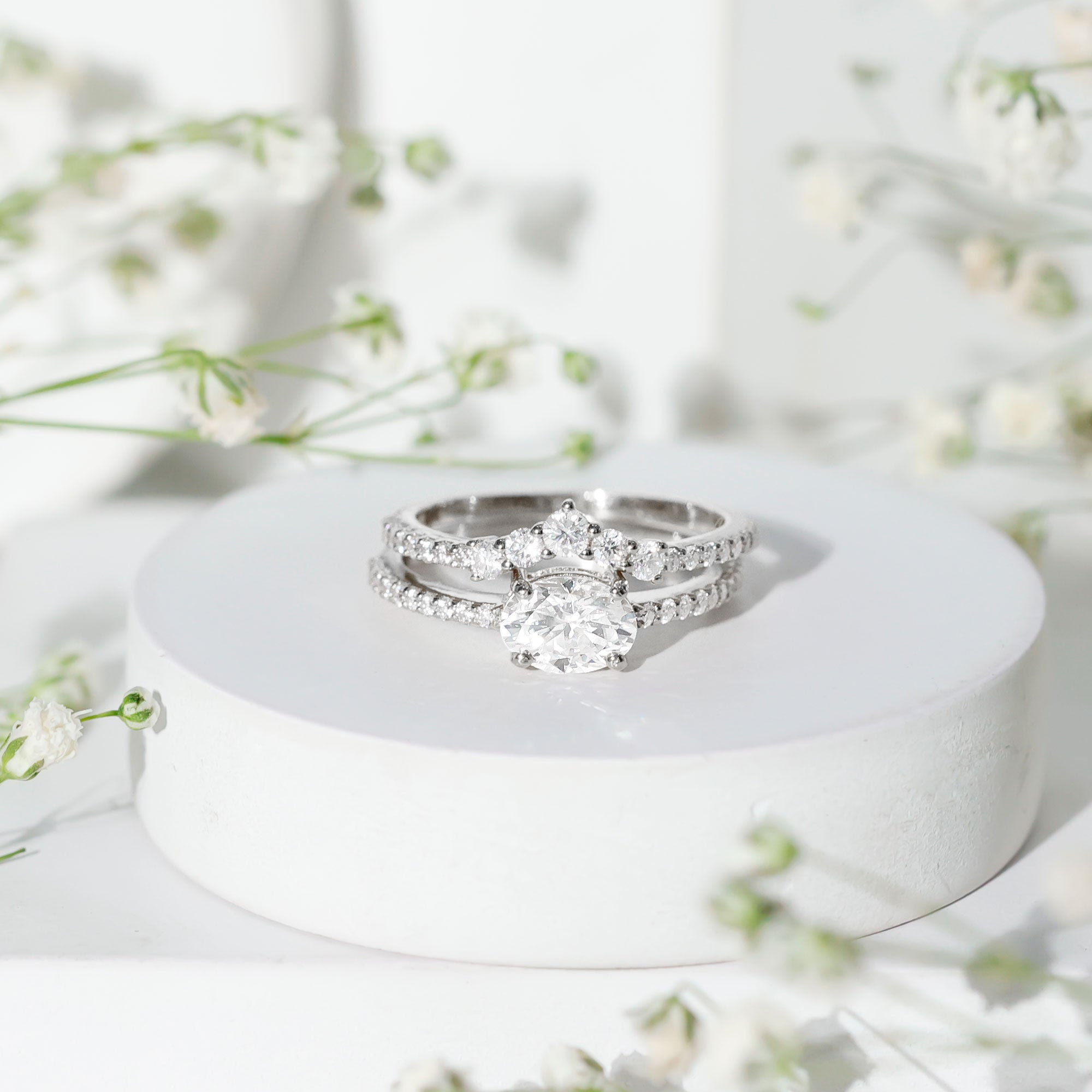 Certified 5X7 MM Lab Grown Diamond Engagement Ring Enhancer Lab - ( EF-VS ) - Rosec Jewels