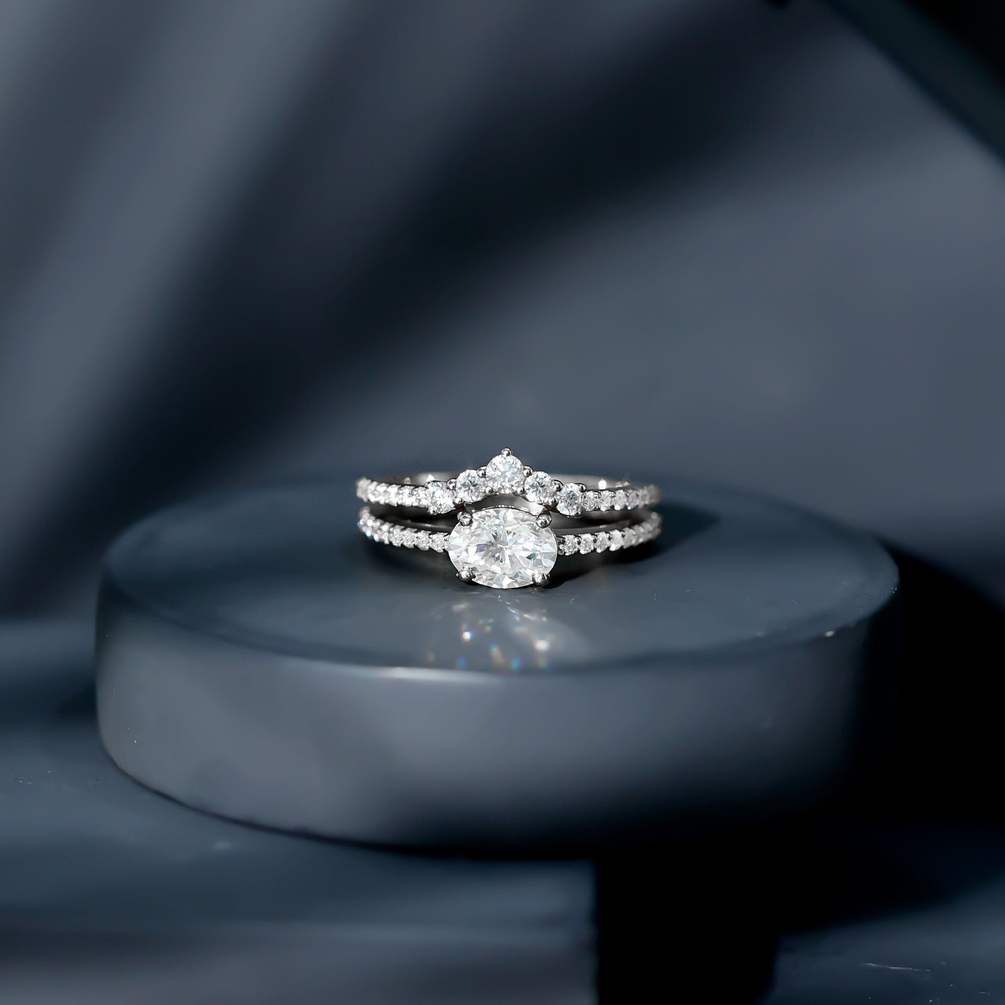 Certified 5X7 MM Lab Grown Diamond Engagement Ring Enhancer Lab - ( EF-VS ) - Rosec Jewels
